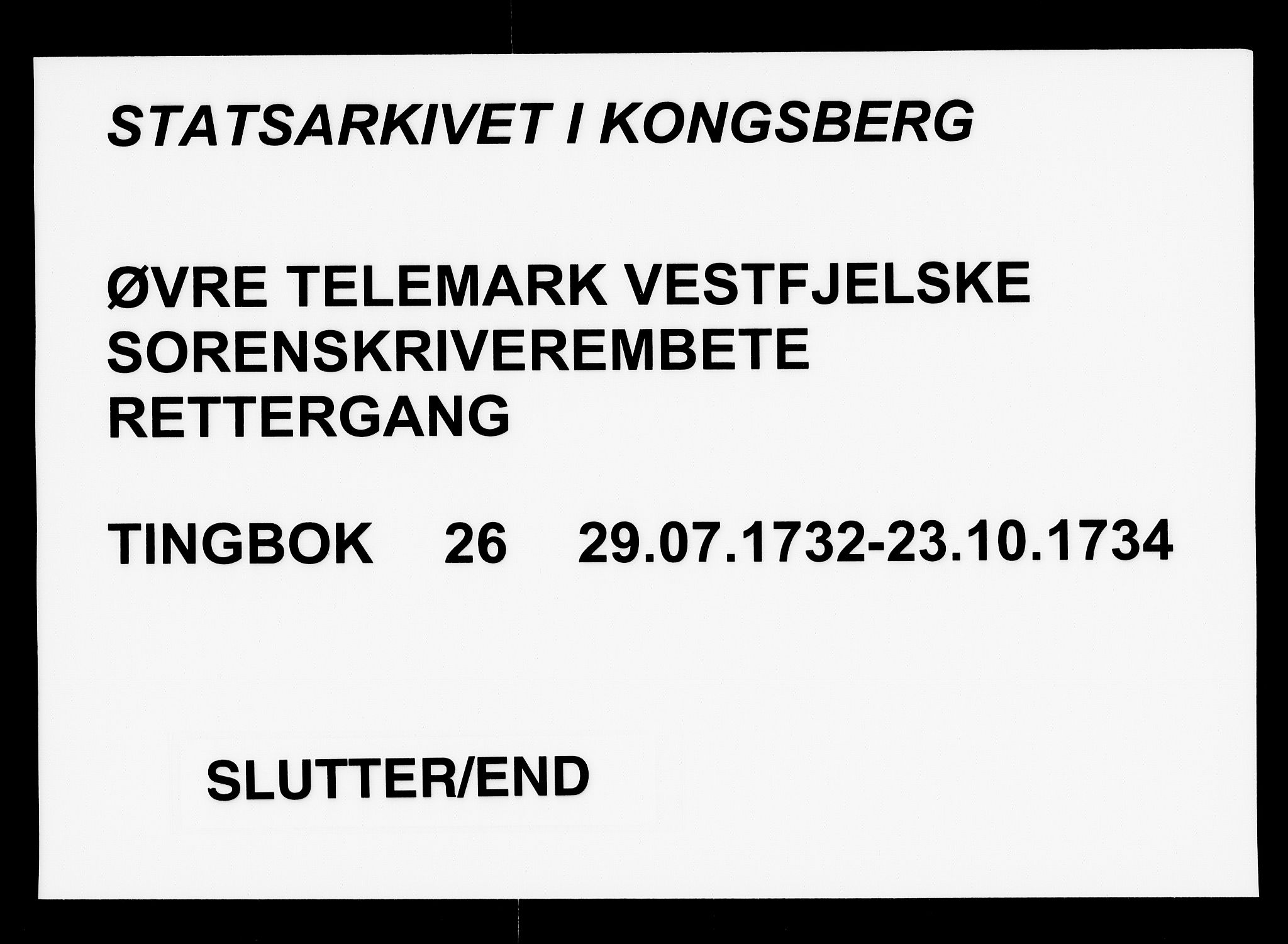 Vest-Telemark sorenskriveri, AV/SAKO-A-134/F/Fa/L0026: Tingbok, 1732-1734