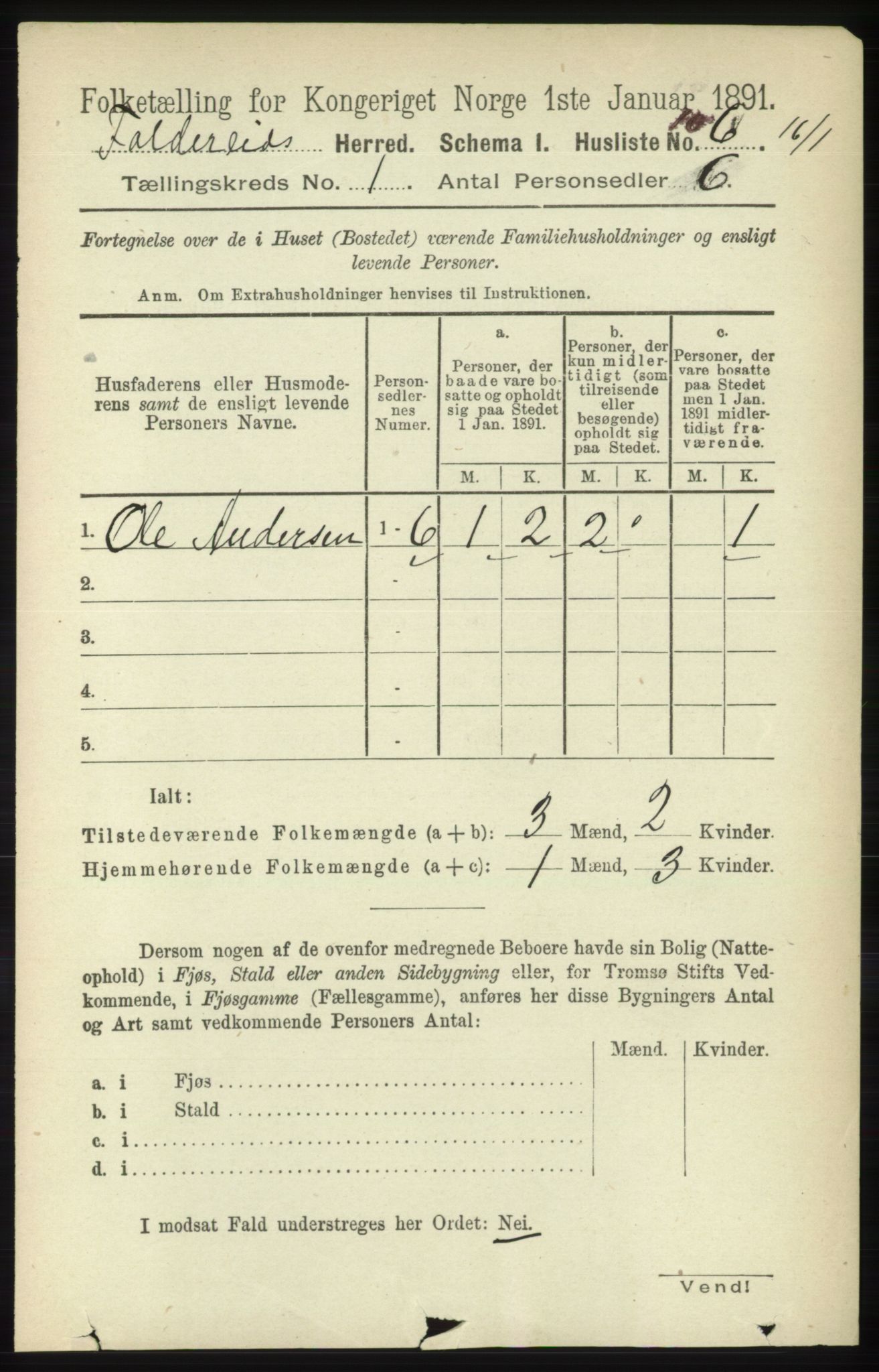 RA, 1891 census for 1753 Foldereid, 1891, p. 118
