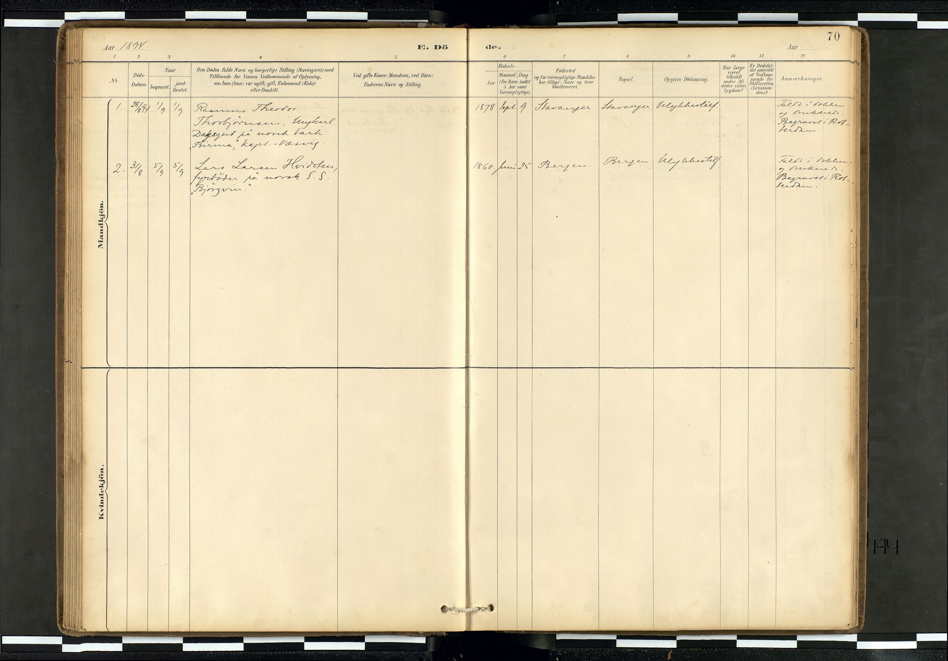 Den norske sjømannsmisjon i utlandet/Hollandske havner (Amsterdam-Rotterdam-Europort), AV/SAB-SAB/PA-0106/H/Ha/Haa/L0002: Parish register (official) no. A 2, 1887-1907, p. 69b-70a