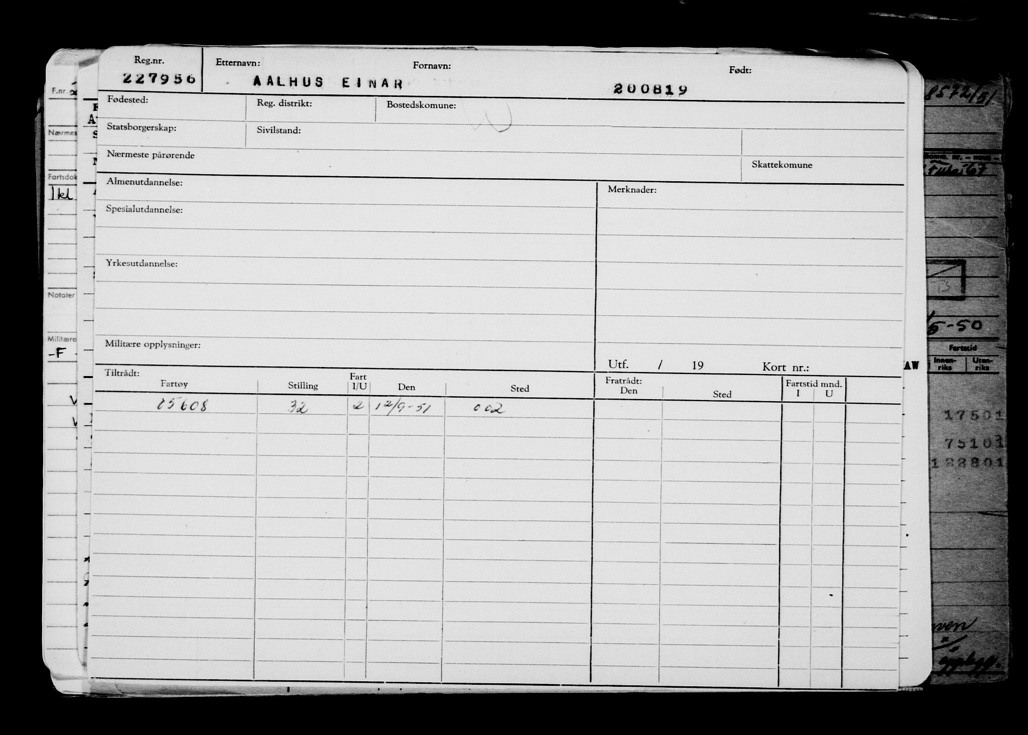 Direktoratet for sjømenn, RA/S-3545/G/Gb/L0171: Hovedkort, 1919, p. 219