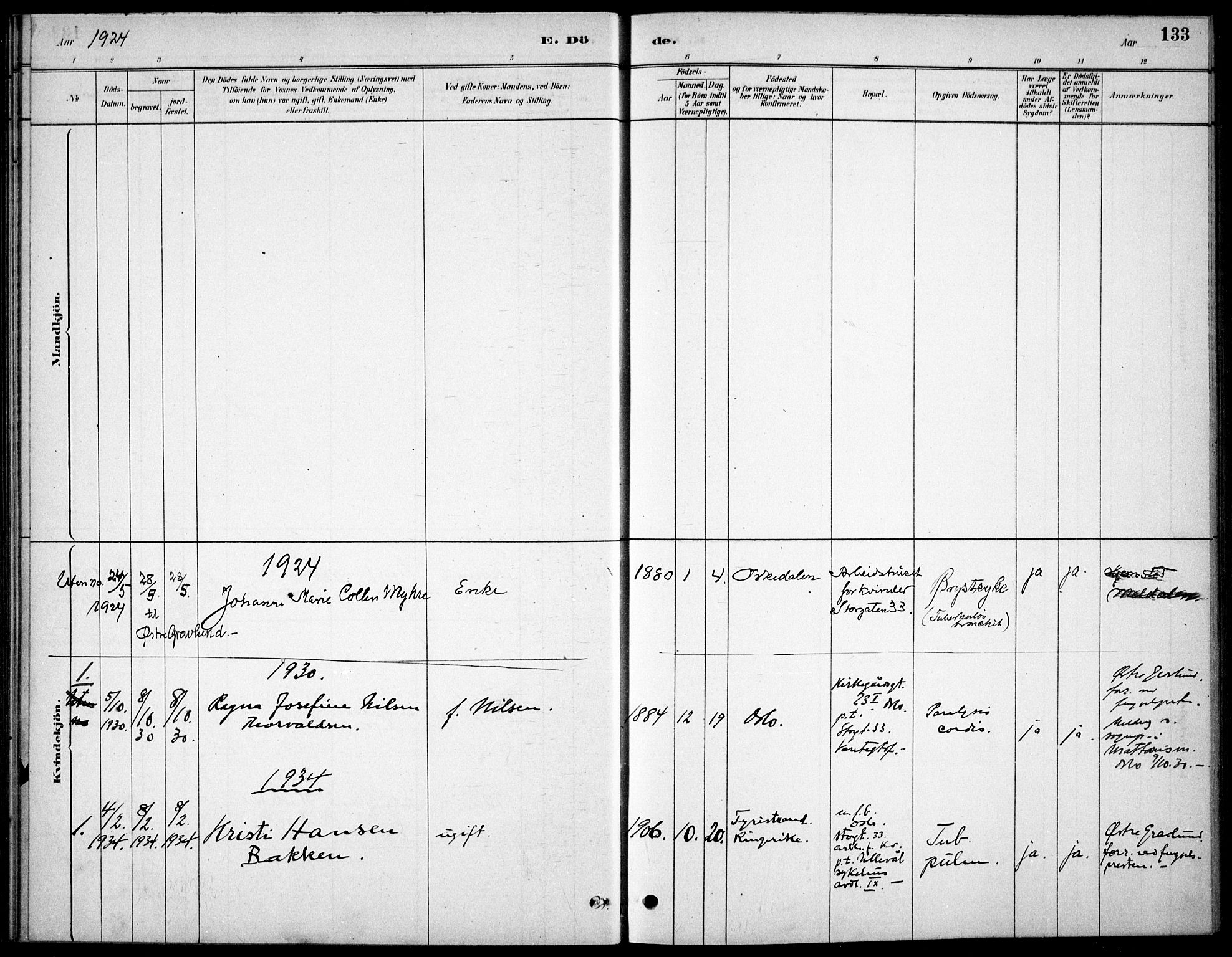 Kristiania tukthusprest Kirkebøker, AV/SAO-A-10881/F/Fa/L0005: Parish register (official) no. 5, 1879-1936, p. 133