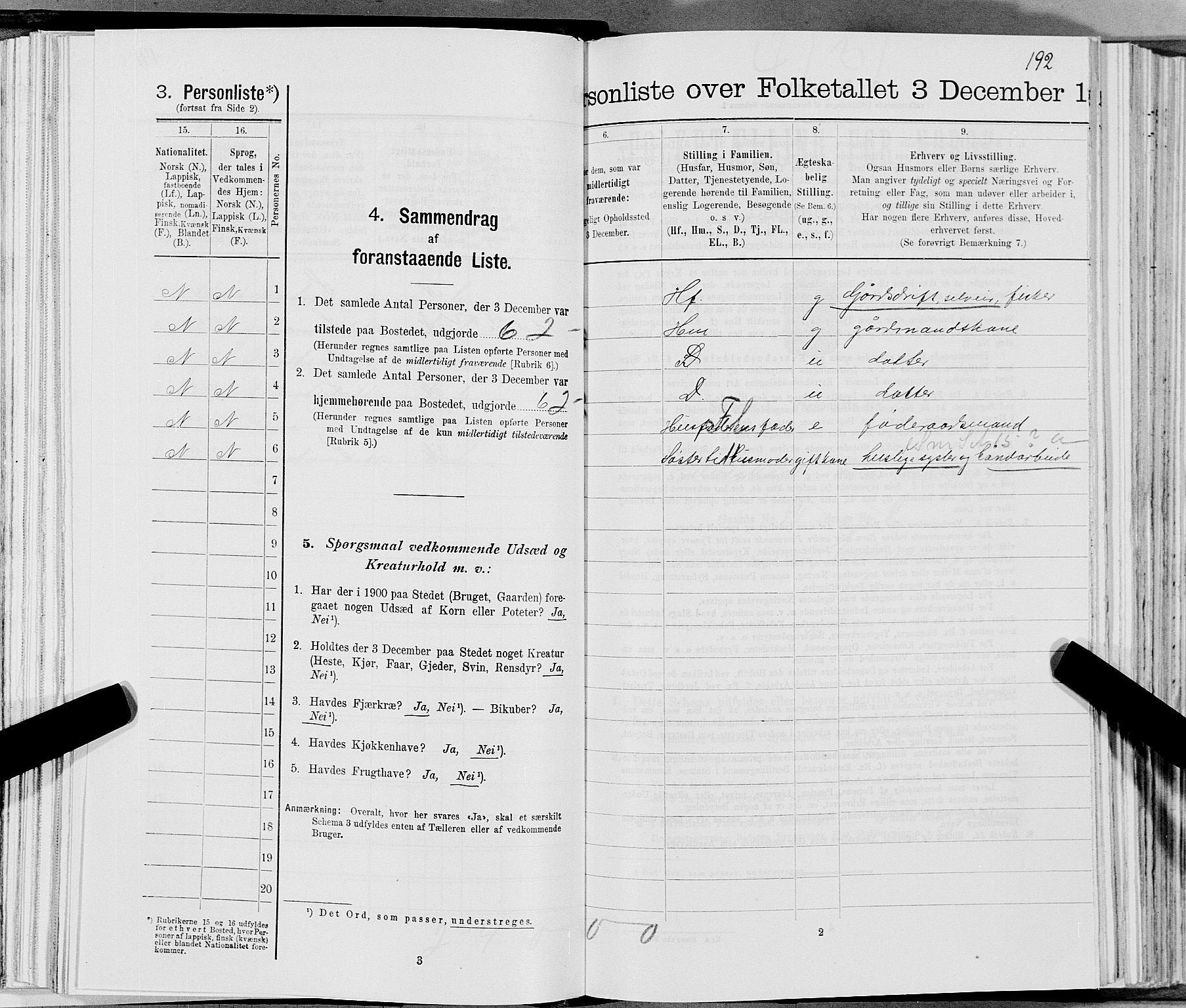 SAT, 1900 census for Gildeskål, 1900, p. 1175