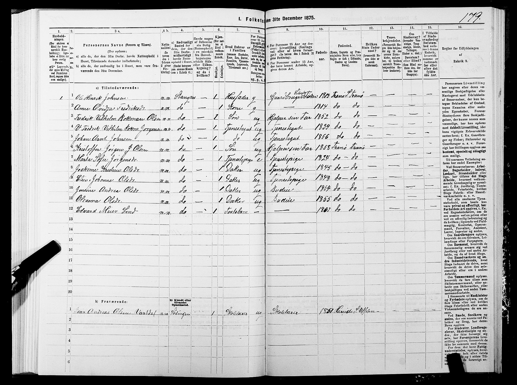 SATØ, 1875 census for 1927P Tranøy, 1875, p. 4179