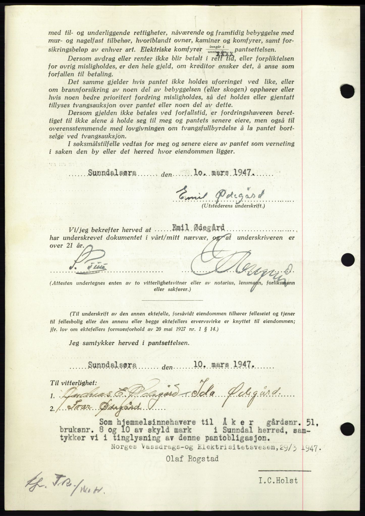 Nordmøre sorenskriveri, AV/SAT-A-4132/1/2/2Ca: Mortgage book no. B96, 1947-1947, Diary no: : 776/1947