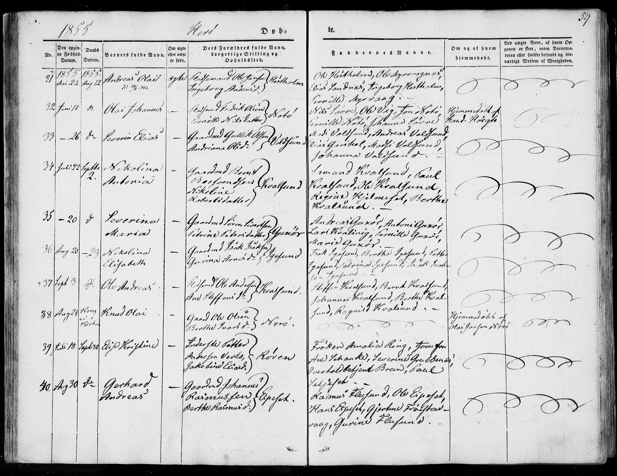 Ministerialprotokoller, klokkerbøker og fødselsregistre - Møre og Romsdal, AV/SAT-A-1454/507/L0070: Parish register (official) no. 507A05, 1842-1873, p. 59