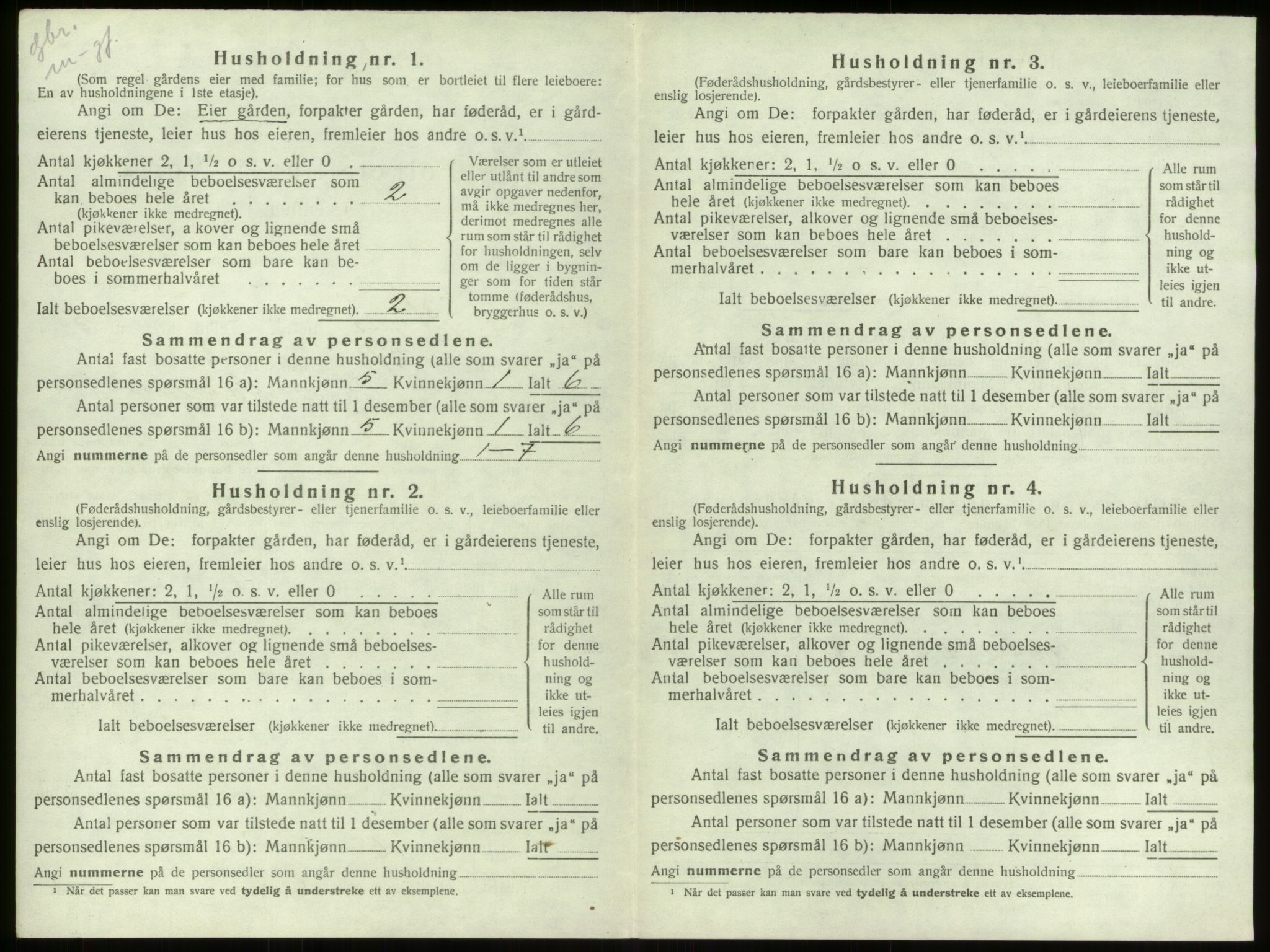 SAB, 1920 census for Stryn, 1920, p. 302