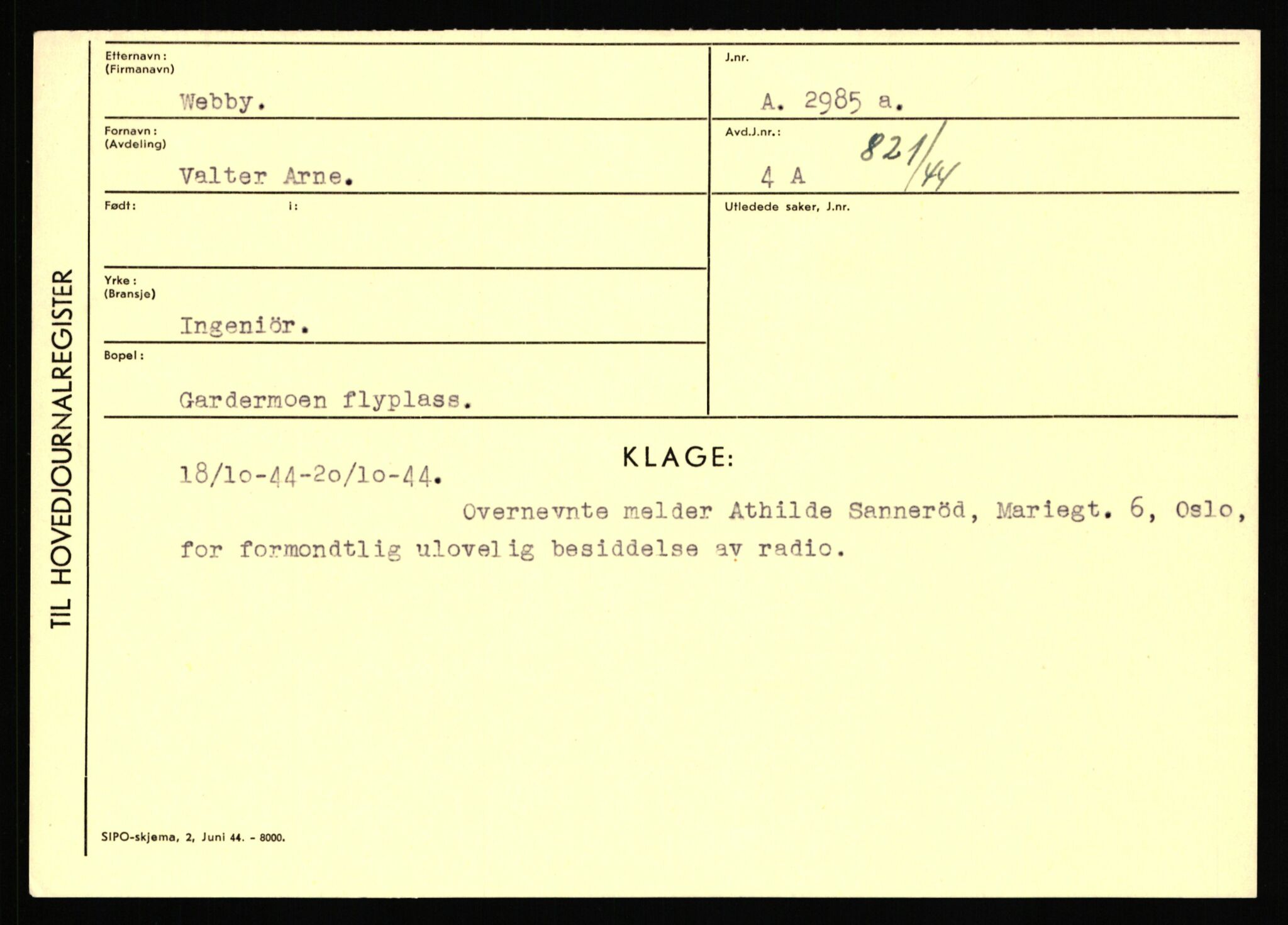 Statspolitiet - Hovedkontoret / Osloavdelingen, AV/RA-S-1329/C/Ca/L0016: Uberg - Øystese, 1943-1945, p. 2014