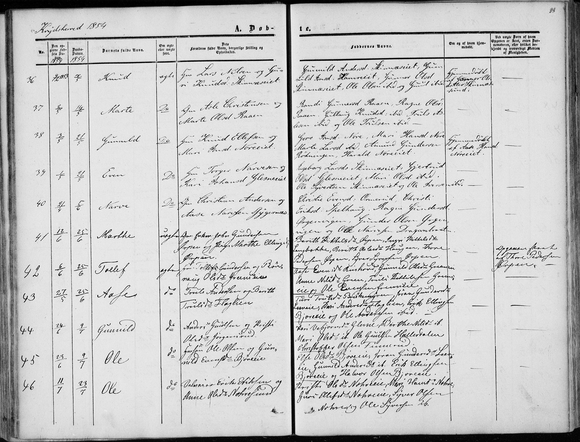 Sigdal kirkebøker, AV/SAKO-A-245/F/Fa/L0008: Parish register (official) no. I 8, 1850-1859, p. 88