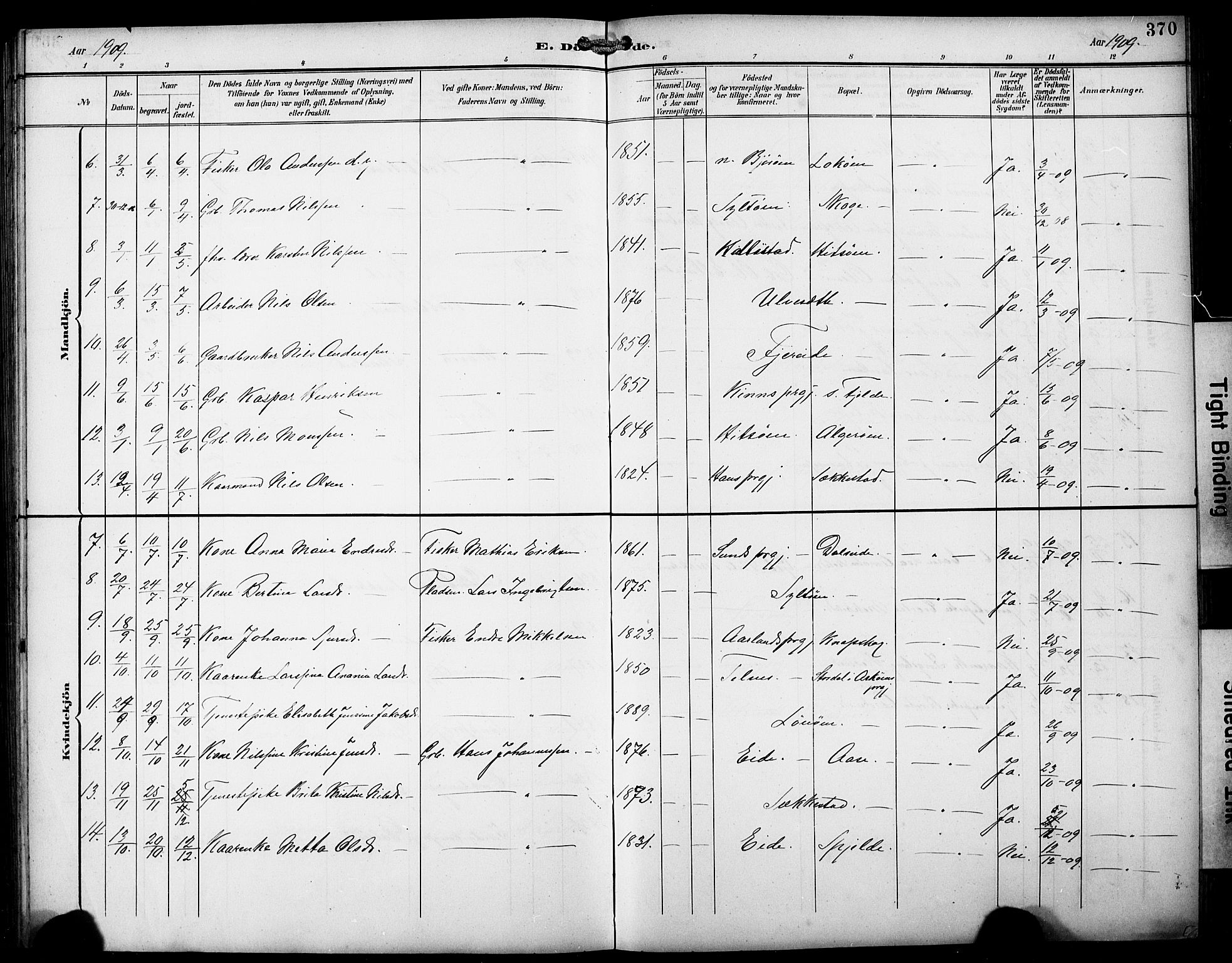 Fjell sokneprestembete, AV/SAB-A-75301/H/Hab: Parish register (copy) no. A 5, 1899-1918, p. 370