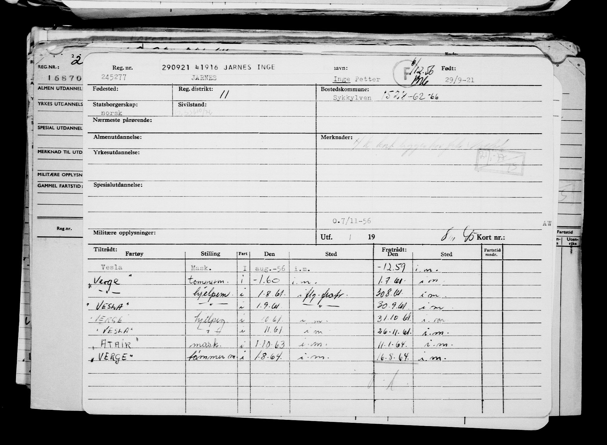 Direktoratet for sjømenn, AV/RA-S-3545/G/Gb/L0198: Hovedkort, 1921, p. 344