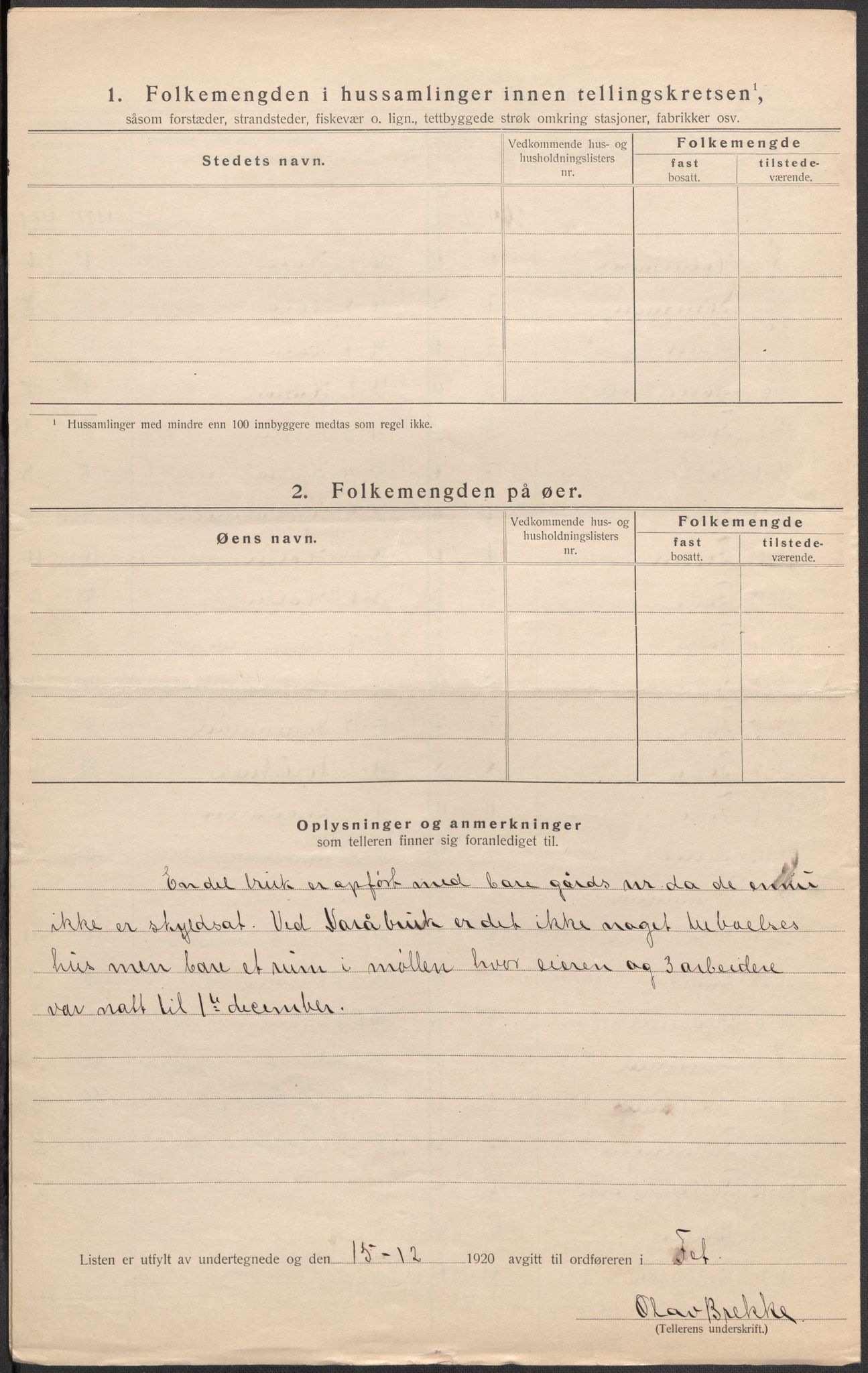 SAO, 1920 census for Fet, 1920, p. 19