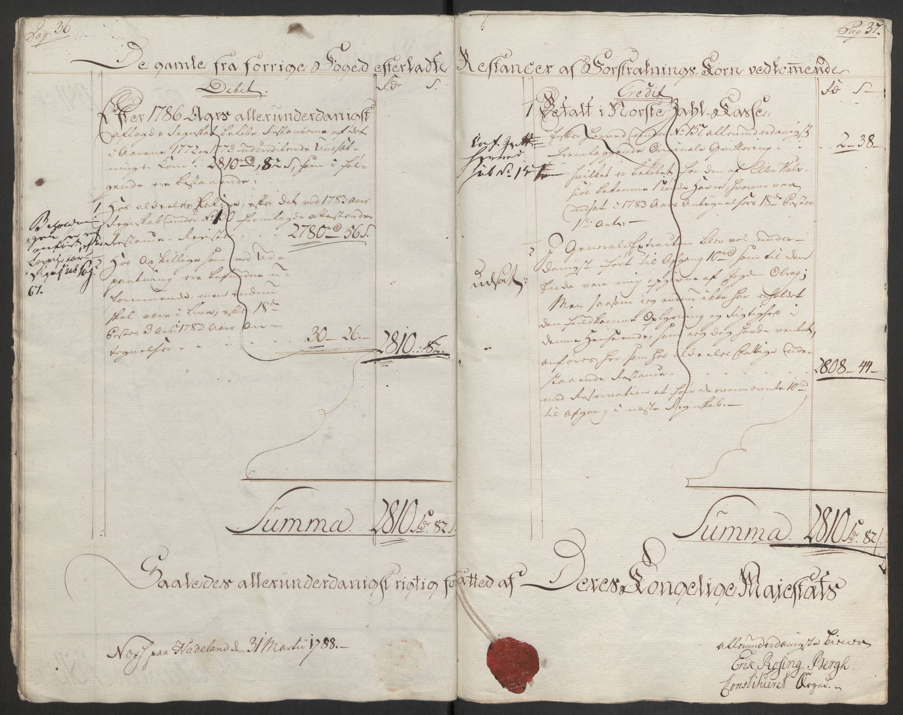 Rentekammeret inntil 1814, Reviderte regnskaper, Fogderegnskap, AV/RA-EA-4092/R19/L1374: Fogderegnskap Toten, Hadeland og Vardal, 1787, p. 21