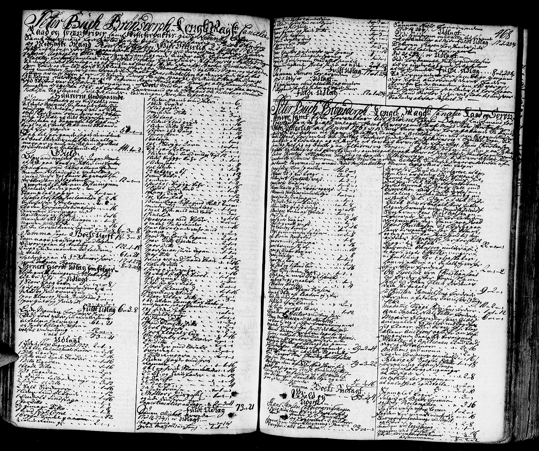 Nedenes sorenskriveri før 1824, SAK/1221-0007/H/Hc/L0030: Skifteprotokoll med register nr 21a, 1763-1767, p. 467b-468a