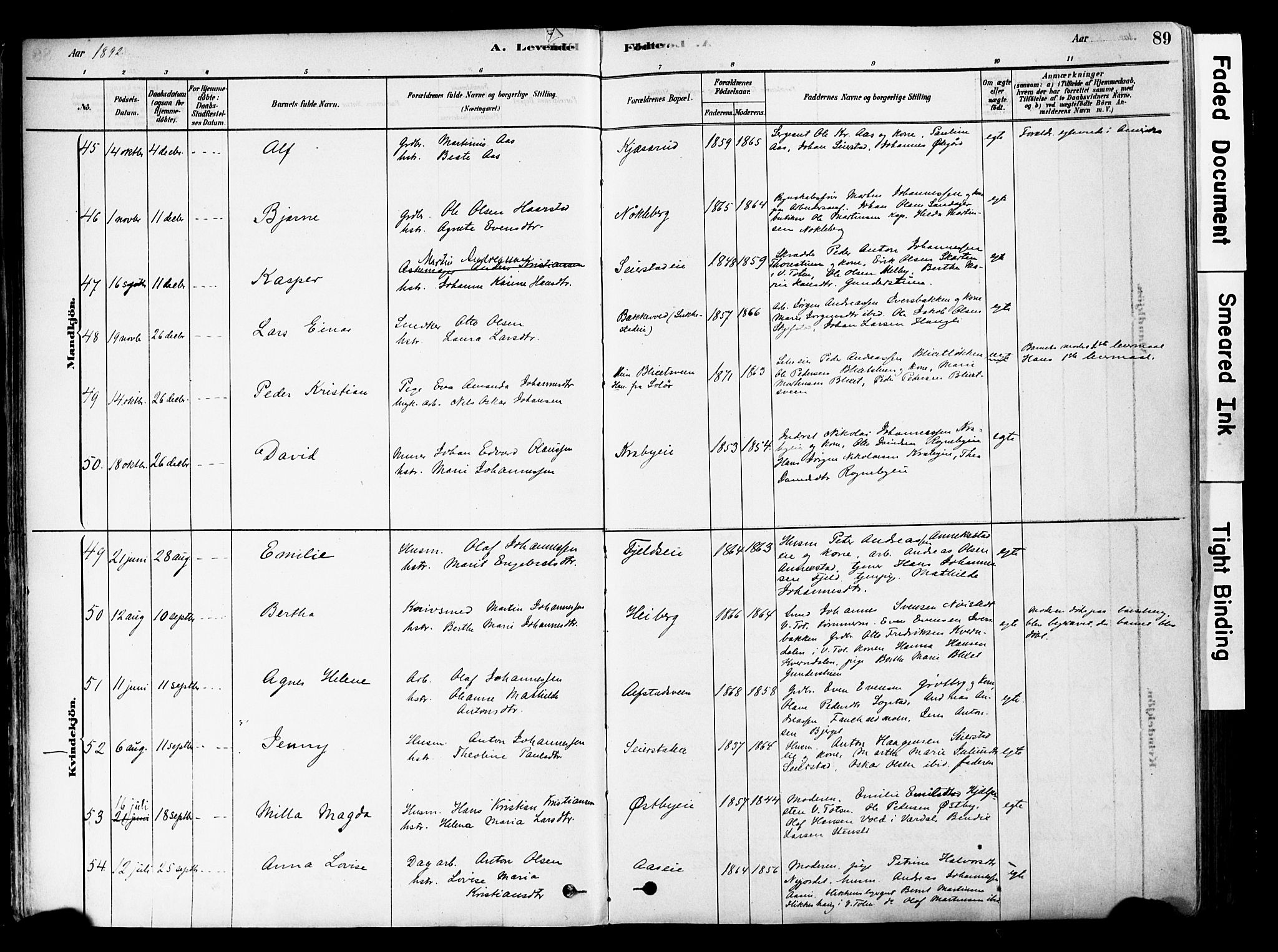 Østre Toten prestekontor, AV/SAH-PREST-104/H/Ha/Haa/L0006: Parish register (official) no. 6 /1, 1878-1896, p. 89