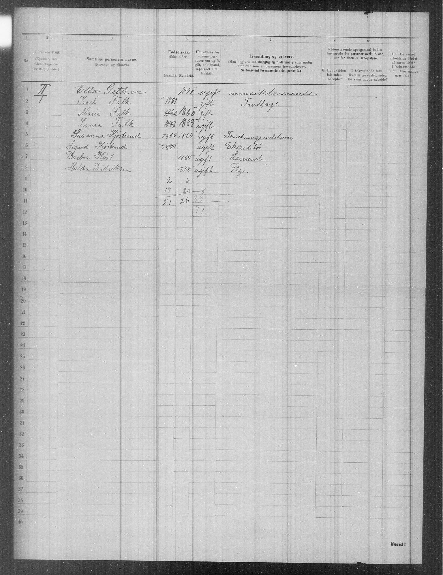 OBA, Municipal Census 1902 for Kristiania, 1902, p. 1528