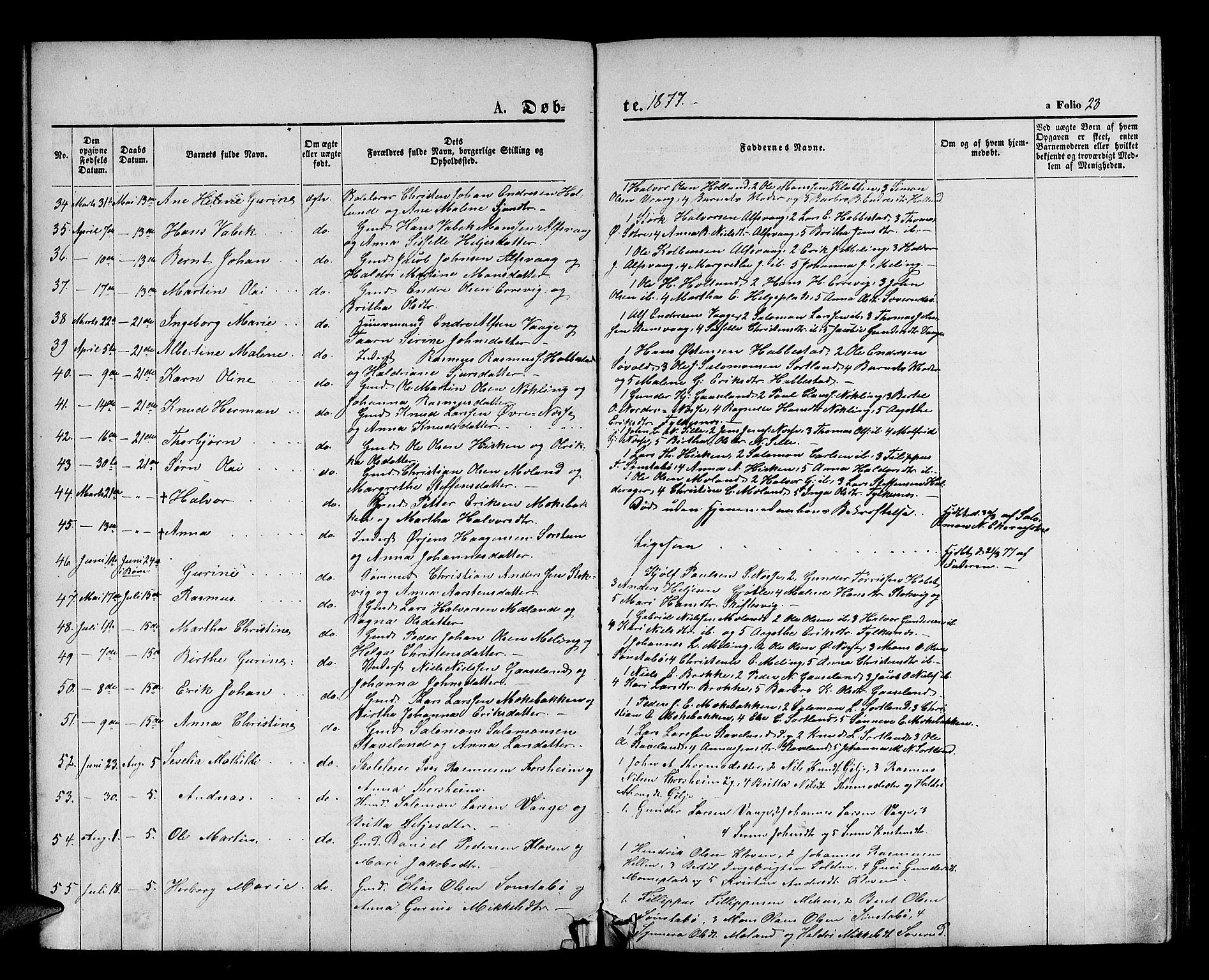 Finnås sokneprestembete, AV/SAB-A-99925/H/Ha/Hab/Habb/L0002: Parish register (copy) no. B 2, 1871-1881, p. 23