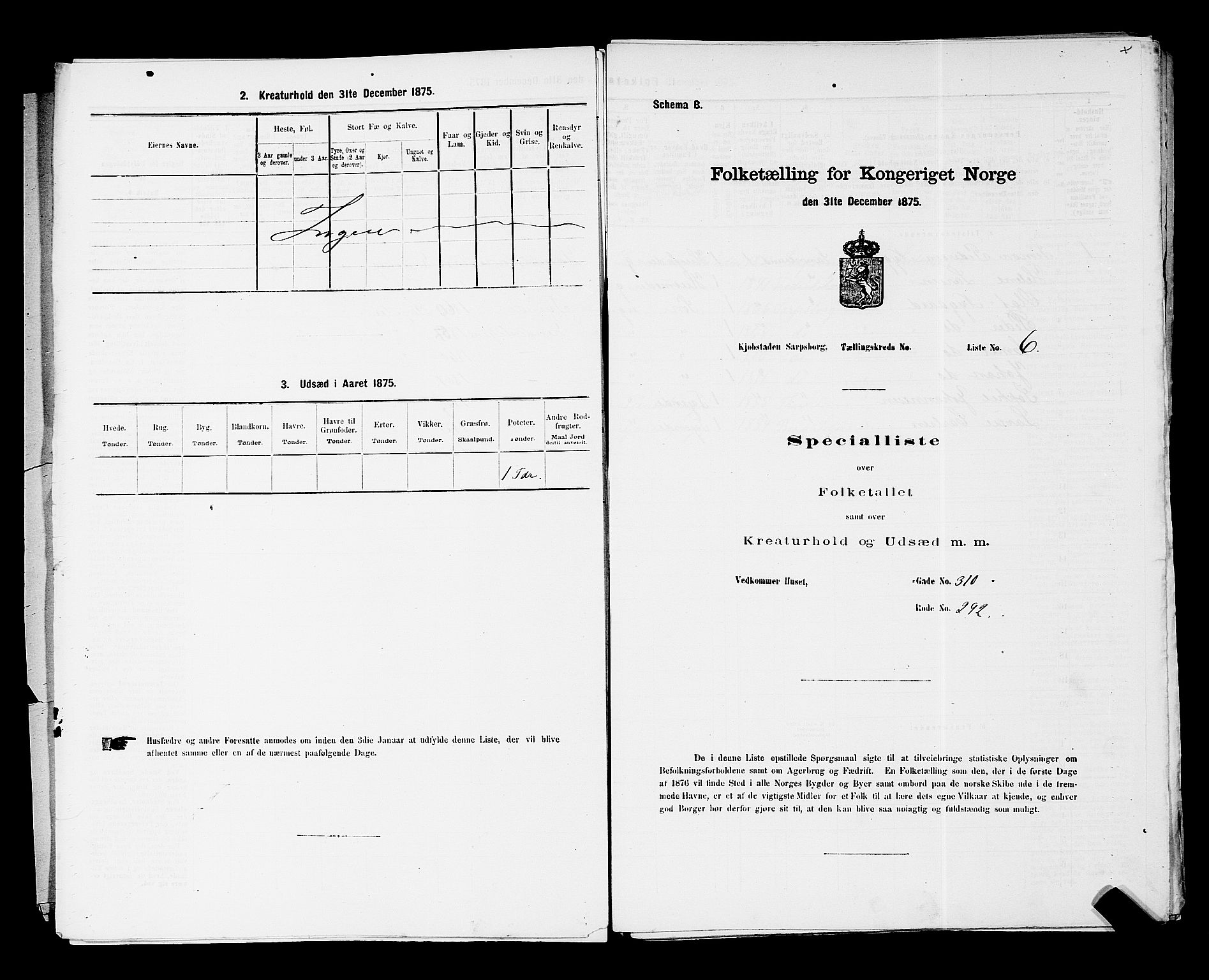 RA, 1875 census for 0102P Sarpsborg, 1875, p. 17