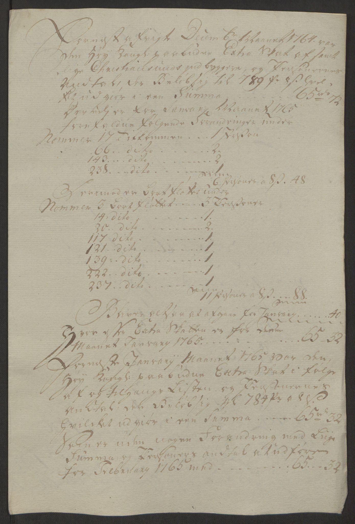 Rentekammeret inntil 1814, Reviderte regnskaper, Byregnskaper, AV/RA-EA-4066/R/Rr/L0495/0004: [R1] Kontribusjonsregnskap / Ekstraskatt, 1762-1772, p. 62