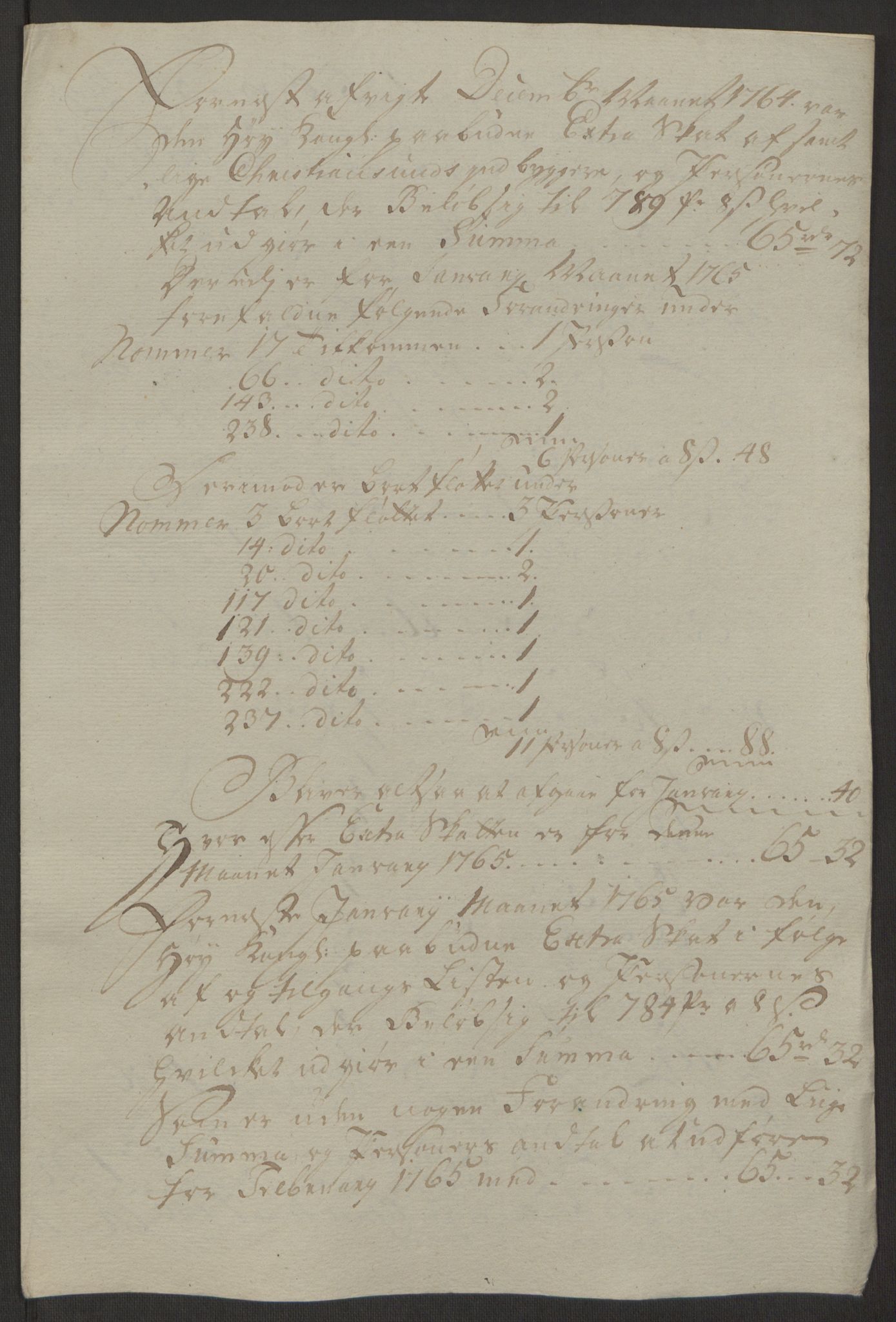 Rentekammeret inntil 1814, Reviderte regnskaper, Byregnskaper, RA/EA-4066/R/Rr/L0495/0004: [R1] Kontribusjonsregnskap / Ekstraskatt, 1762-1772, p. 62