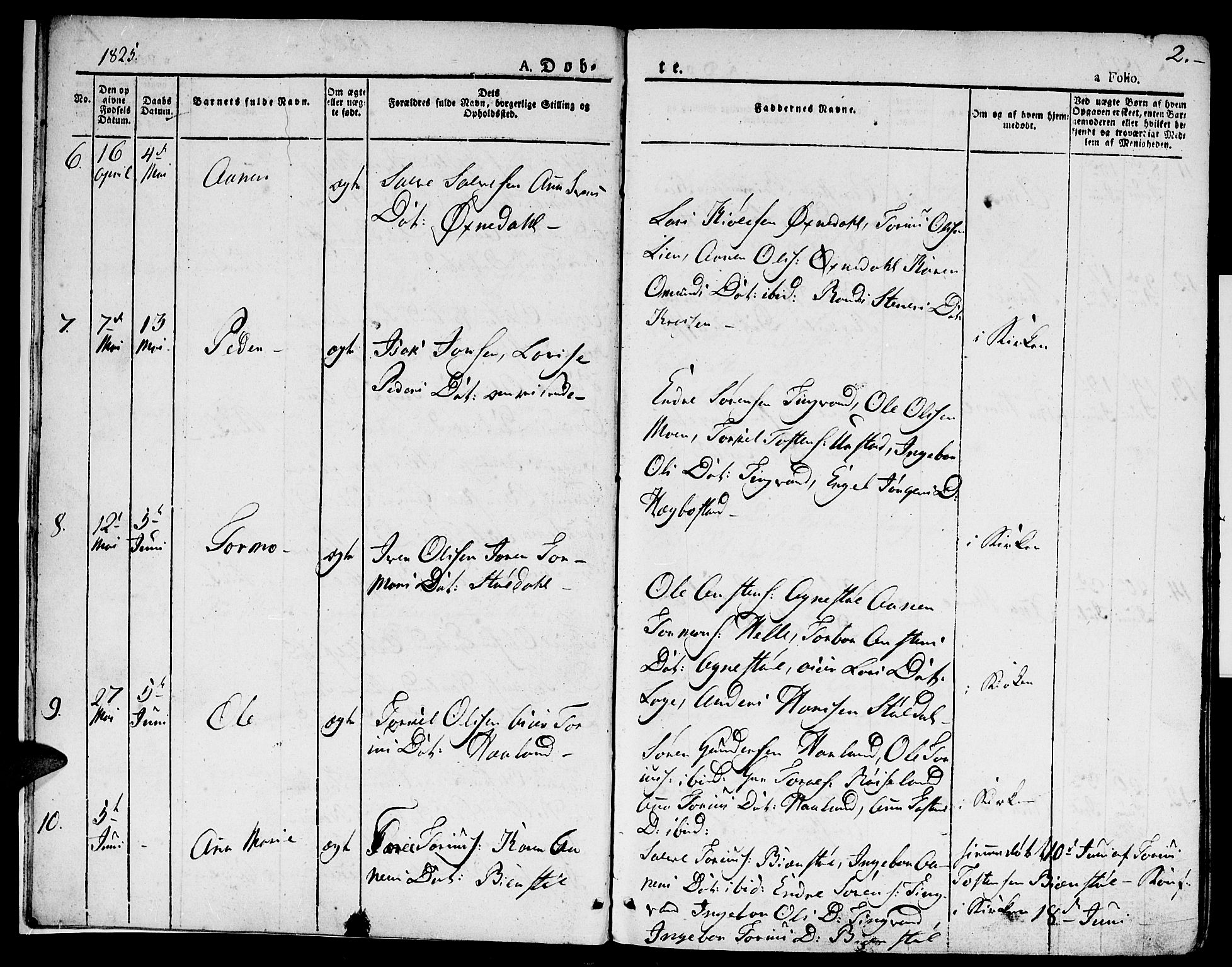 Hægebostad sokneprestkontor, AV/SAK-1111-0024/F/Fa/Faa/L0003: Parish register (official) no. A 3 /1, 1825-1834, p. 2