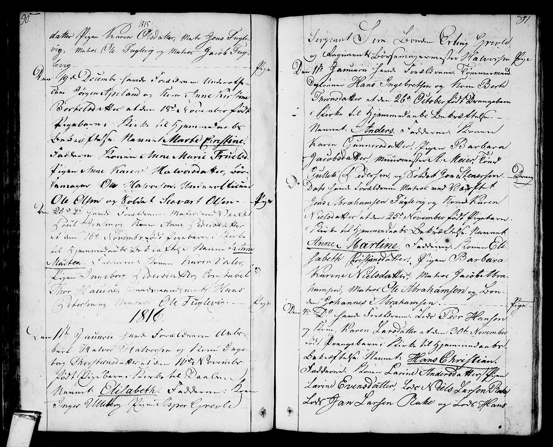 Stavern kirkebøker, AV/SAKO-A-318/F/Fa/L0004: Parish register (official) no. 4, 1809-1816, p. 90-91