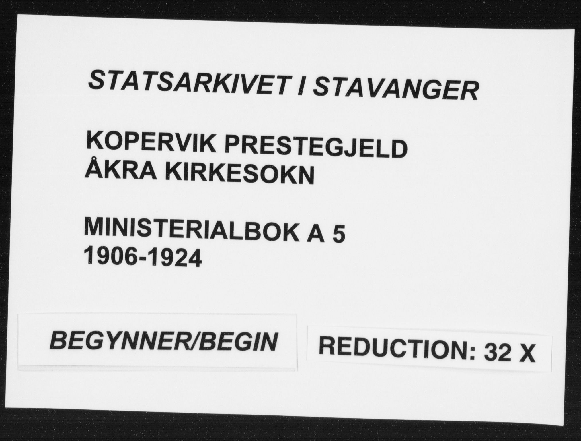 Kopervik sokneprestkontor, SAST/A-101850/H/Ha/Haa/L0005: Parish register (official) no. A 5, 1906-1924