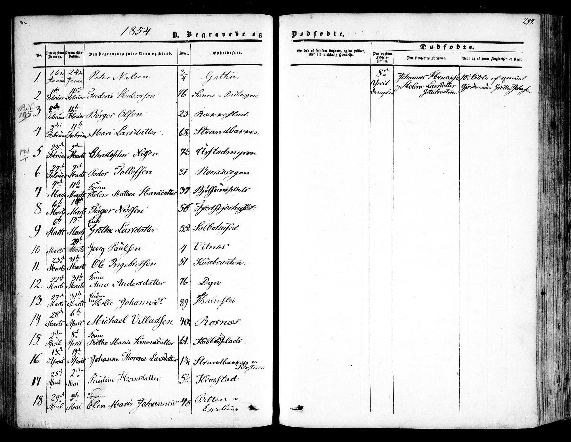 Rygge prestekontor Kirkebøker, SAO/A-10084b/F/Fa/L0005: Parish register (official) no. 5, 1852-1871, p. 299