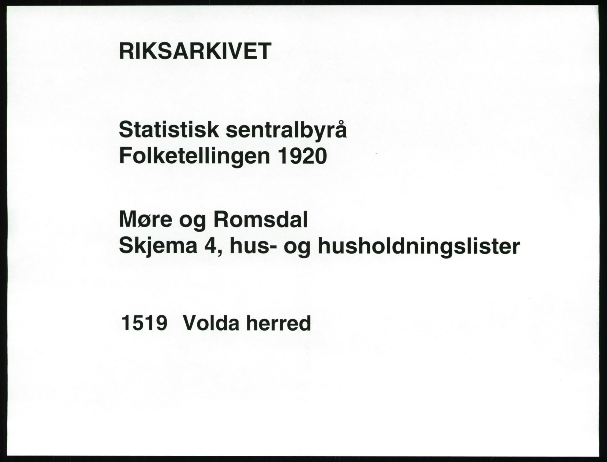 SAT, 1920 census for Volda, 1920, p. 96