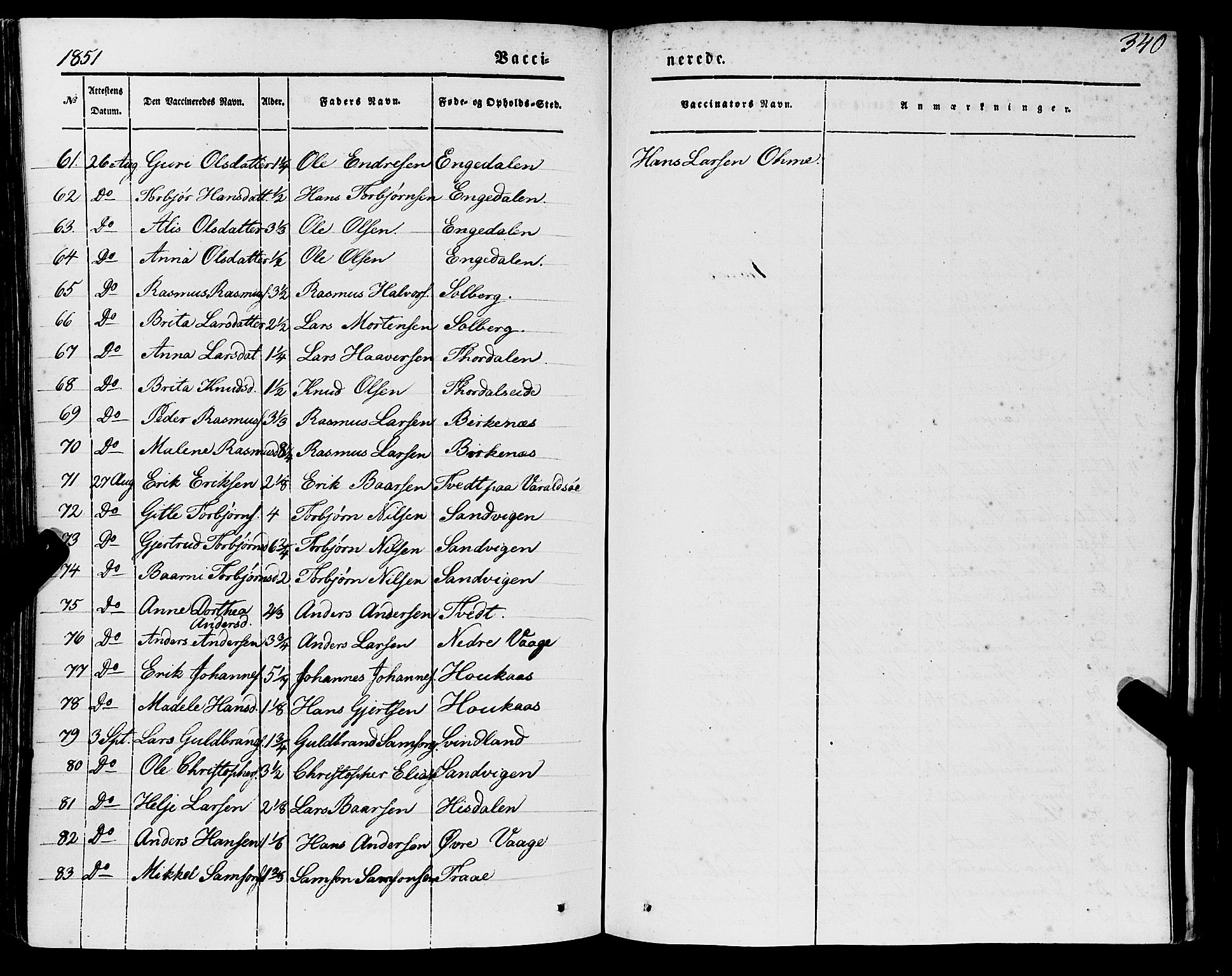 Strandebarm sokneprestembete, AV/SAB-A-78401/H/Haa: Parish register (official) no. A 7, 1844-1872, p. 340