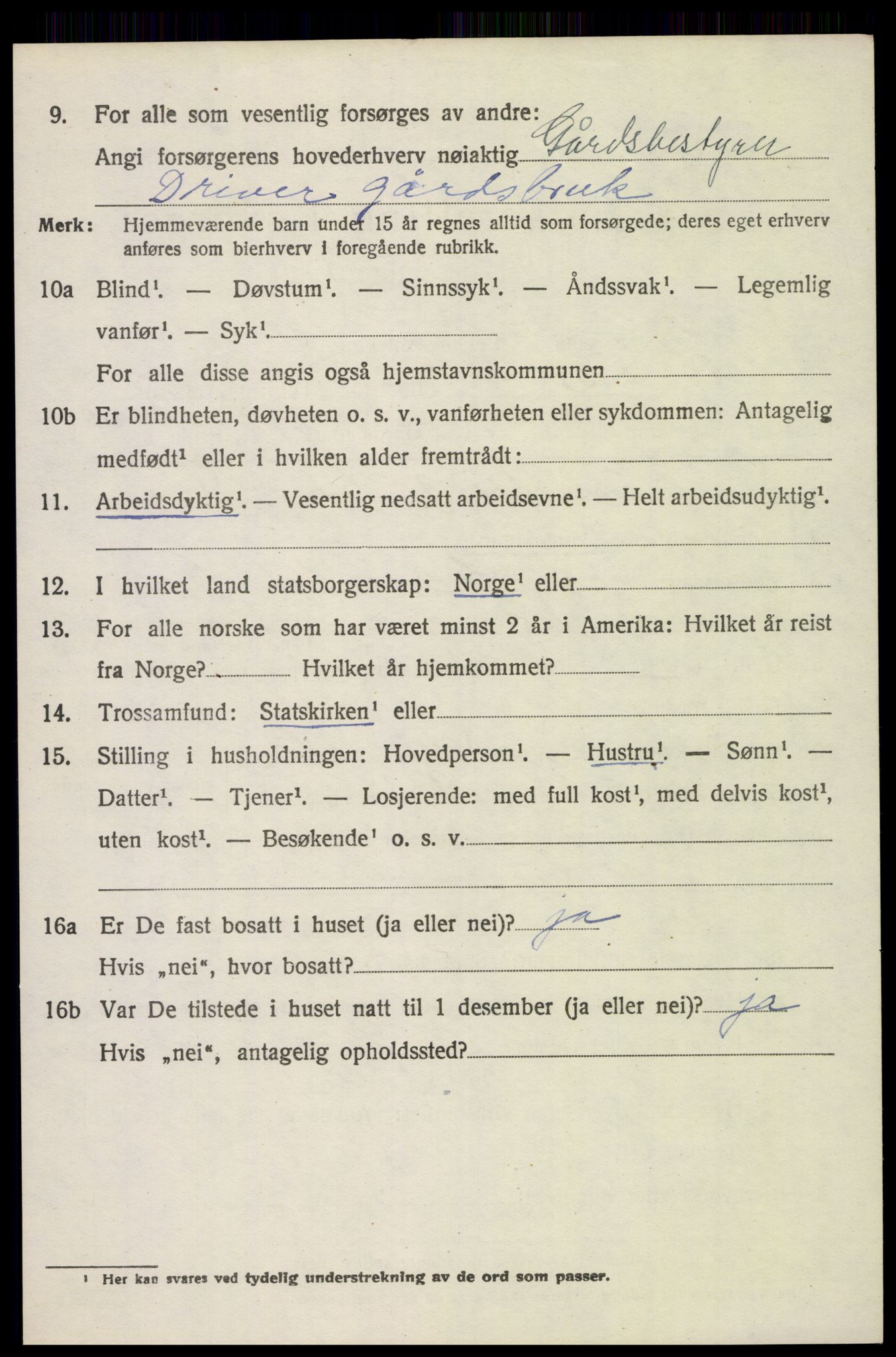 SAH, 1920 census for Gran, 1920, p. 1733