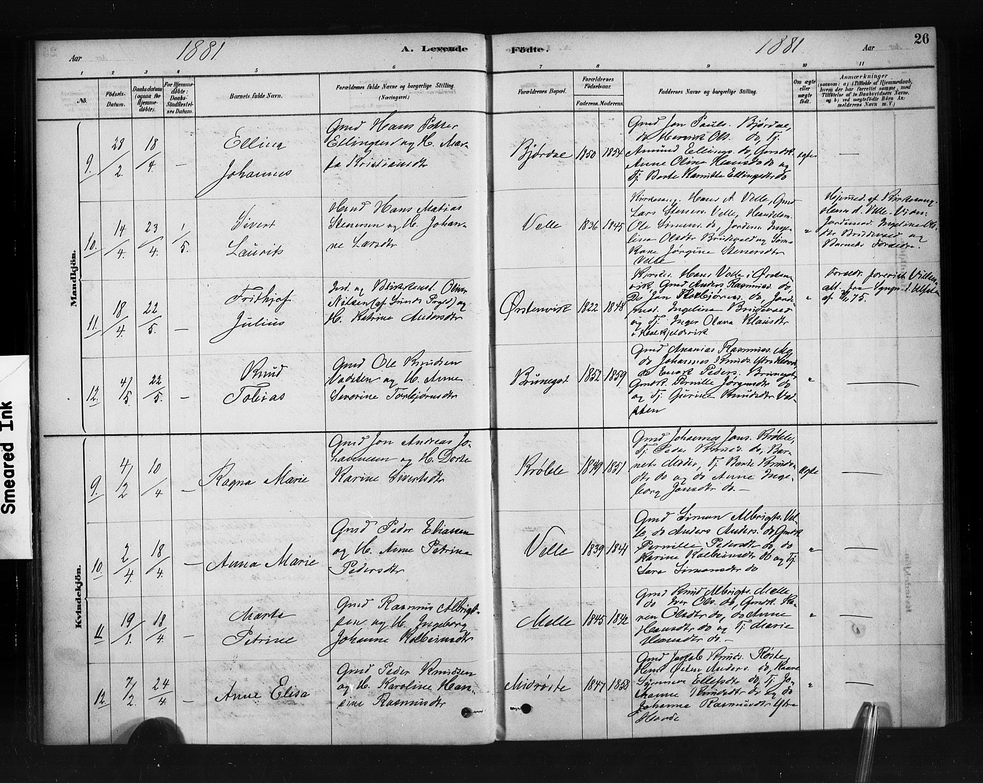 Ministerialprotokoller, klokkerbøker og fødselsregistre - Møre og Romsdal, AV/SAT-A-1454/513/L0176: Parish register (official) no. 513A03, 1877-1889, p. 26