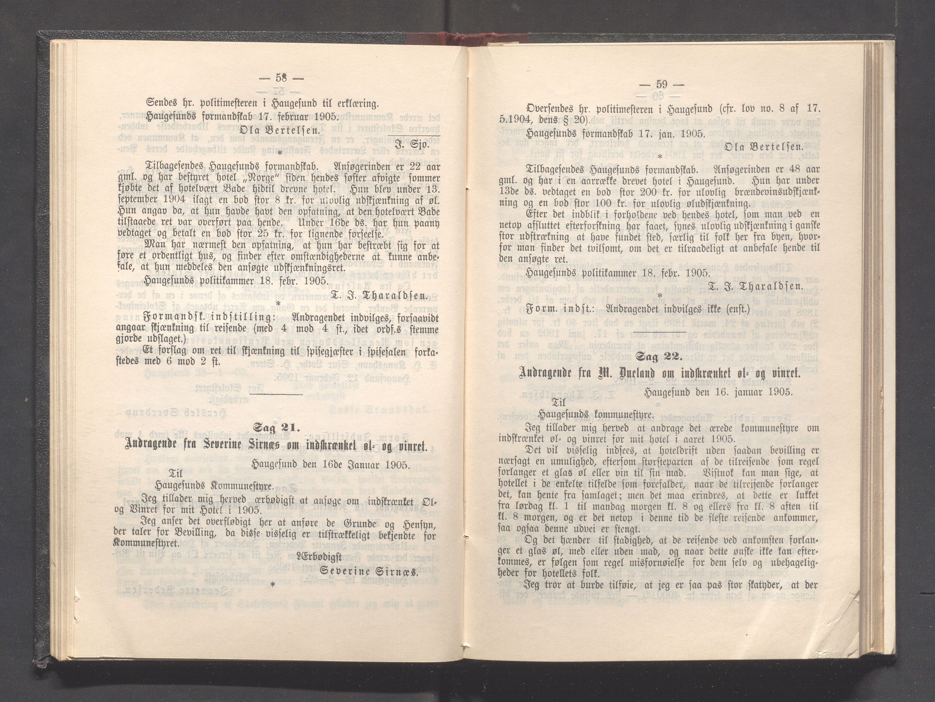 Haugesund kommune - Formannskapet og Bystyret, IKAR/A-740/A/Abb/L0001: Bystyreforhandlinger, 1889-1907, p. 587