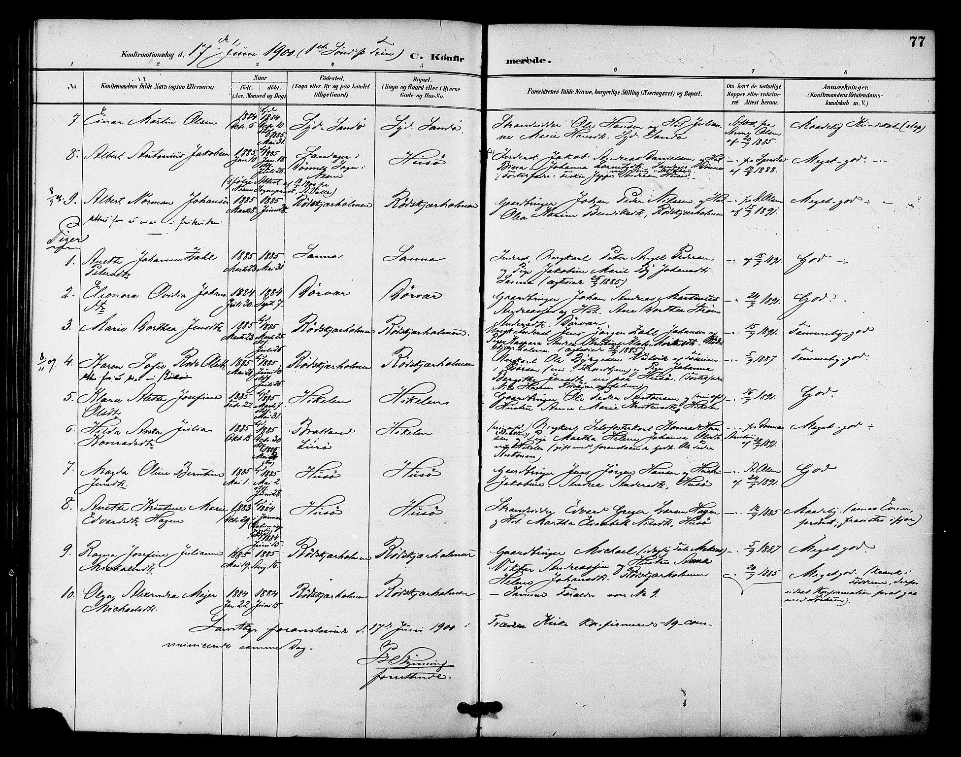 Ministerialprotokoller, klokkerbøker og fødselsregistre - Nordland, AV/SAT-A-1459/840/L0580: Parish register (official) no. 840A02, 1887-1909, p. 77