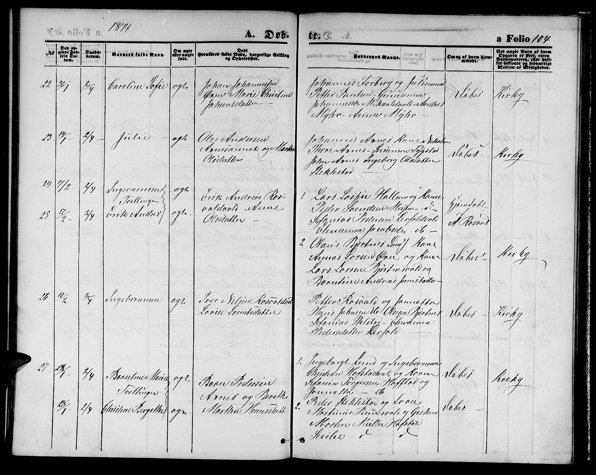 Ministerialprotokoller, klokkerbøker og fødselsregistre - Nord-Trøndelag, AV/SAT-A-1458/723/L0255: Parish register (copy) no. 723C03, 1869-1879, p. 104