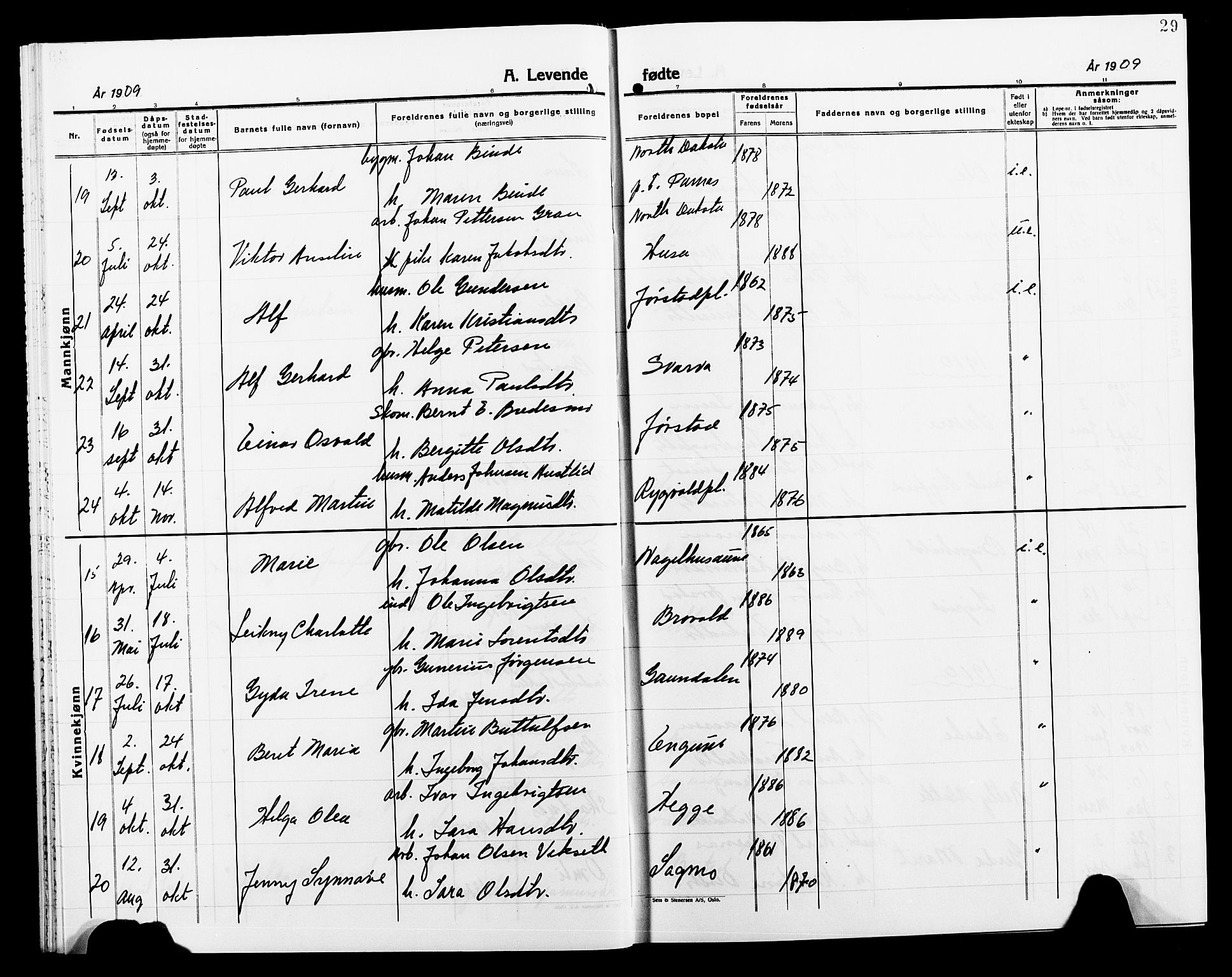Ministerialprotokoller, klokkerbøker og fødselsregistre - Nord-Trøndelag, SAT/A-1458/749/L0488: Parish register (official) no. 749D04, 1903-1915, p. 29
