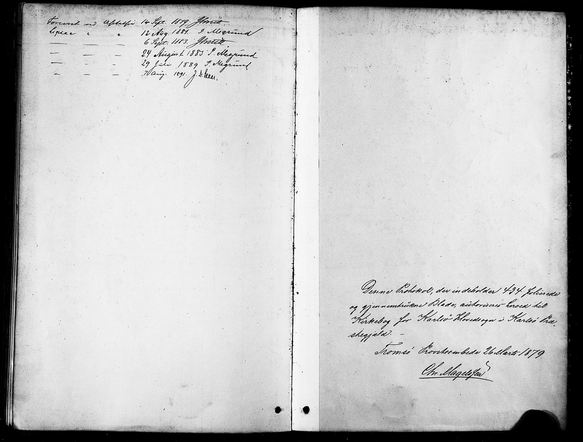 Karlsøy sokneprestembete, AV/SATØ-S-1299/H/Ha/Haa/L0006kirke: Parish register (official) no. 6, 1879-1890