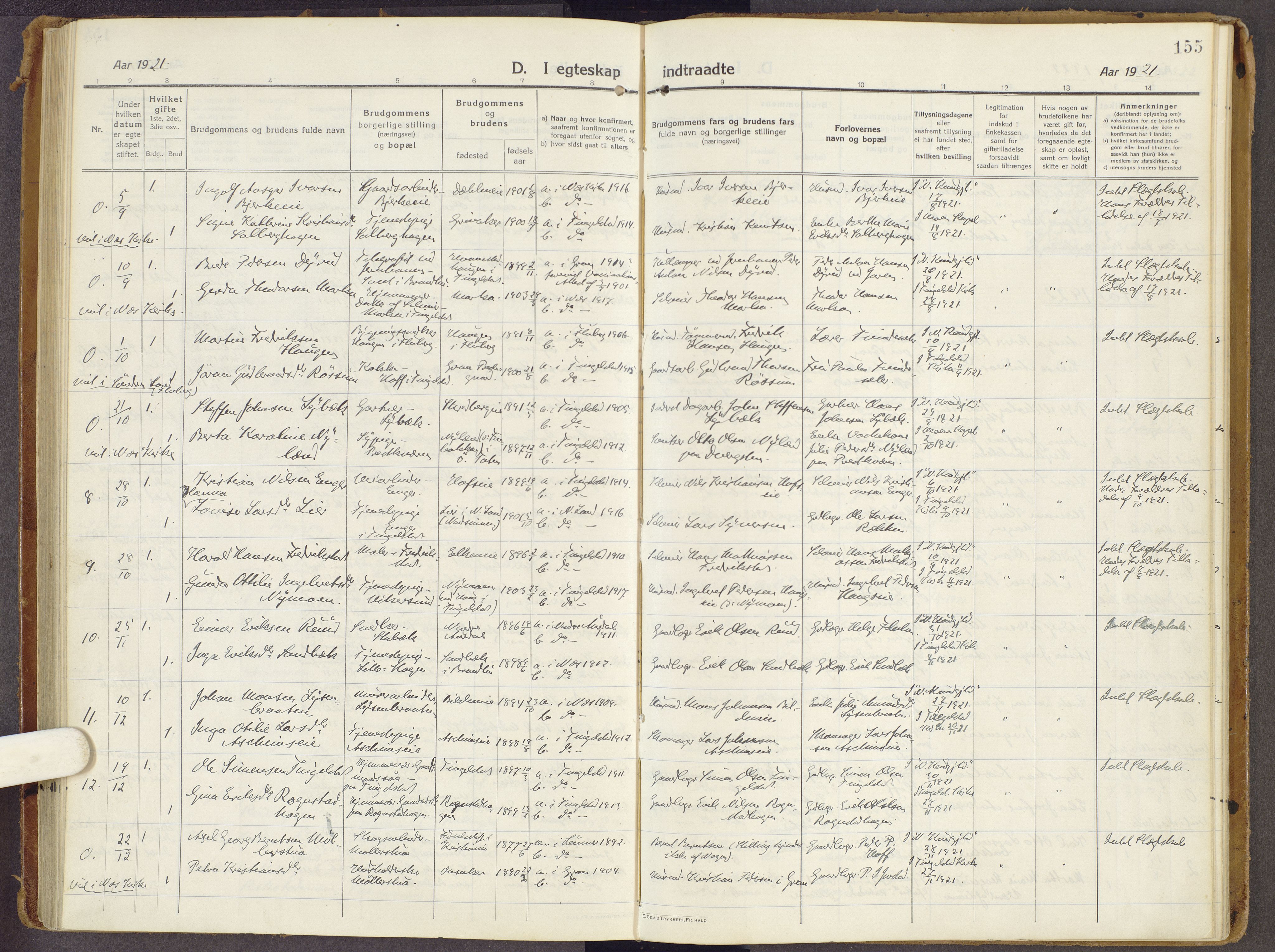 Brandbu prestekontor, SAH/PREST-114/H/Ha/Haa/L0003: Parish register (official) no. 3, 1914-1928, p. 155