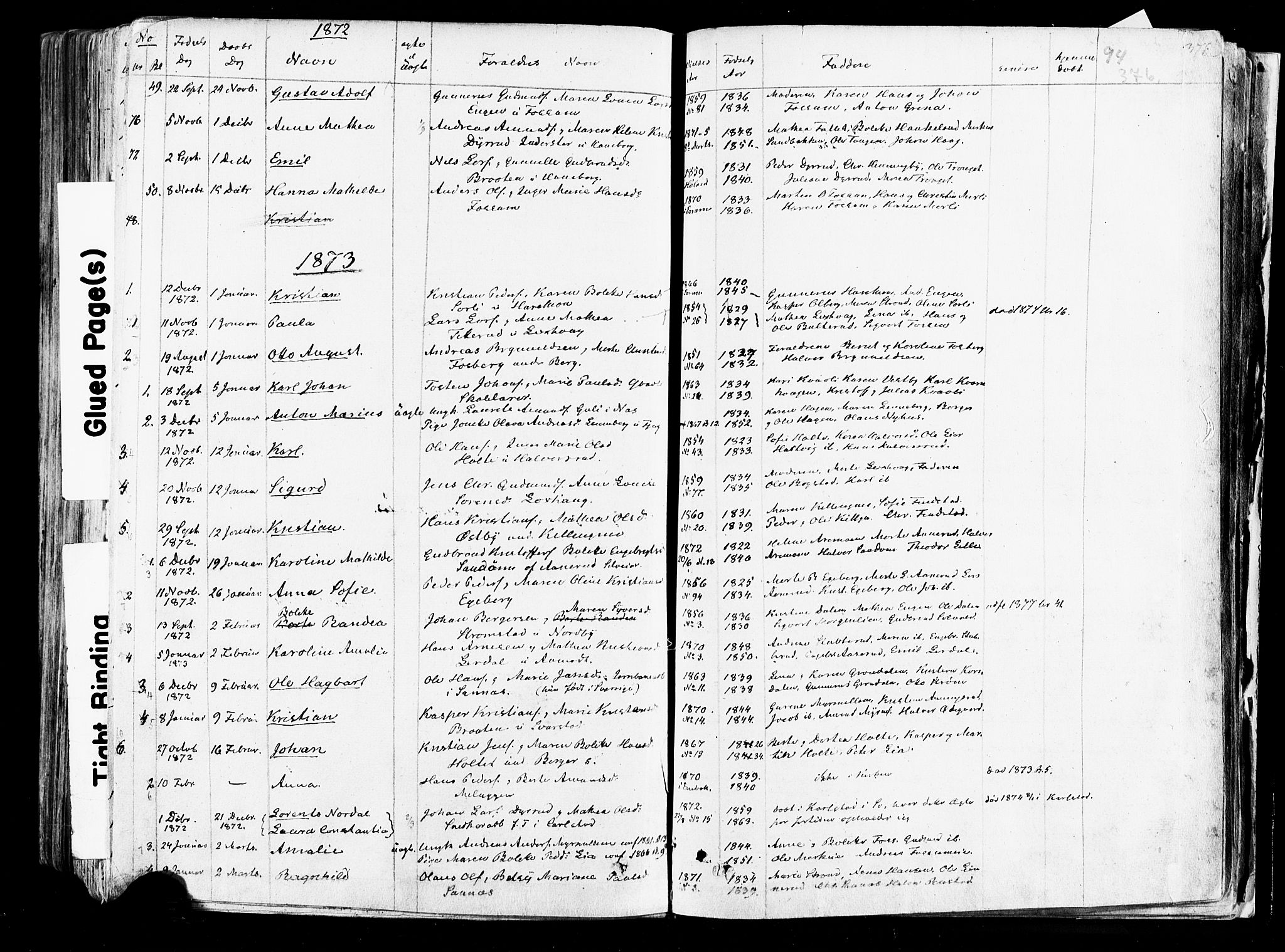Aurskog prestekontor Kirkebøker, SAO/A-10304a/F/Fa/L0007: Parish register (official) no. I 7, 1854-1877, p. 376