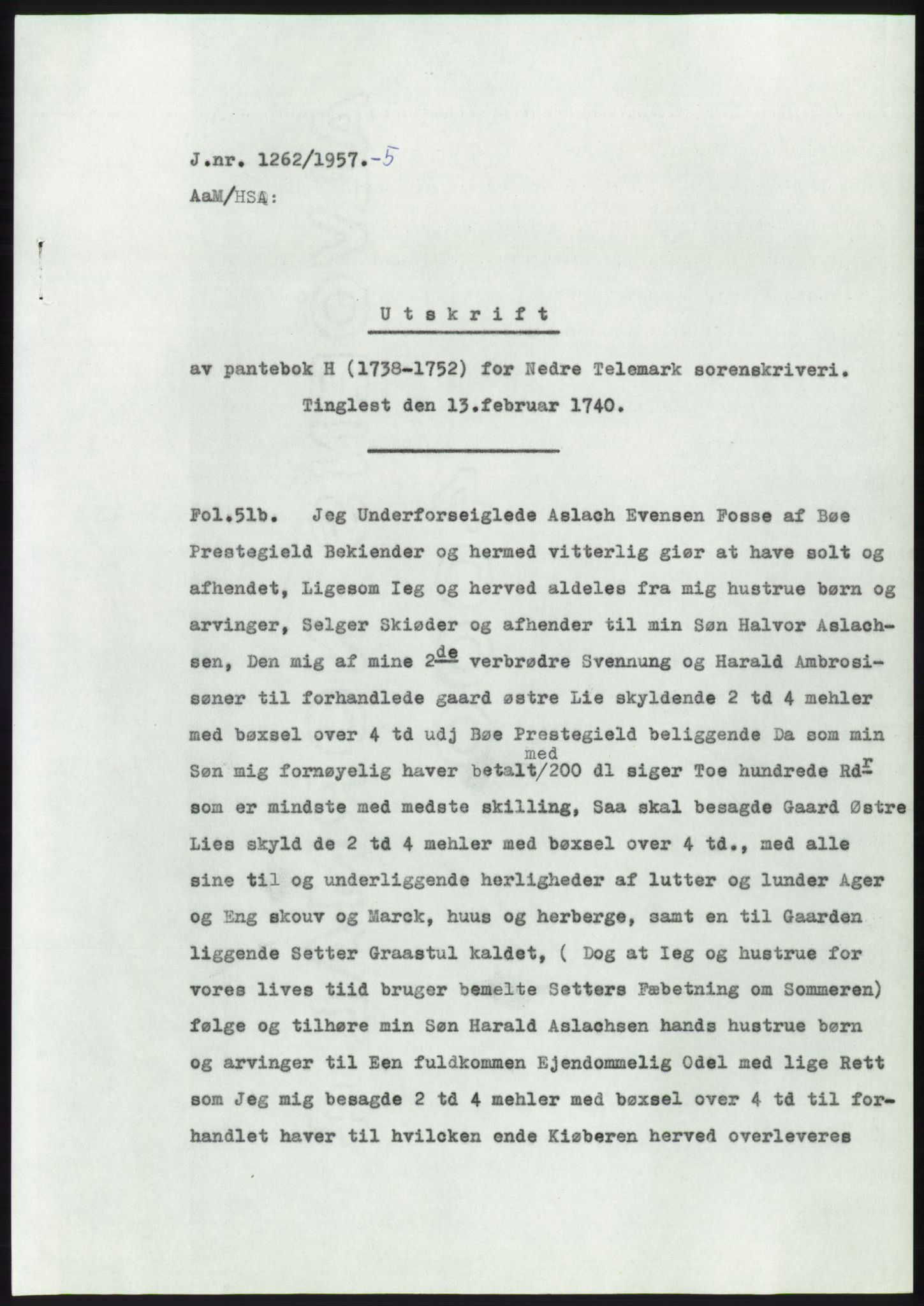 Statsarkivet i Kongsberg, AV/SAKO-A-0001/E/Ee/L0011: Avskrifter, SAO jnr. 1262/1957 - 200/1958, 1957-1958, p. 8
