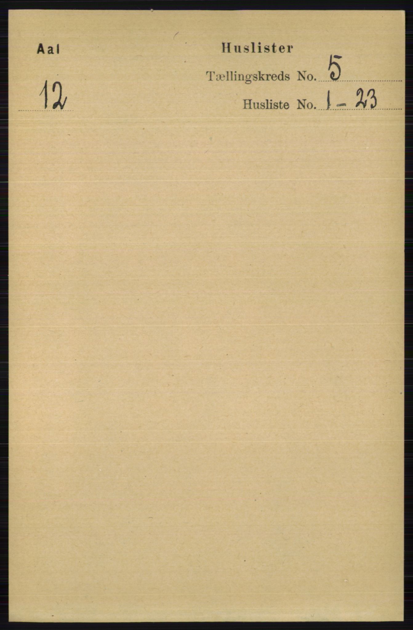 RA, 1891 census for 0619 Ål, 1891, p. 1335