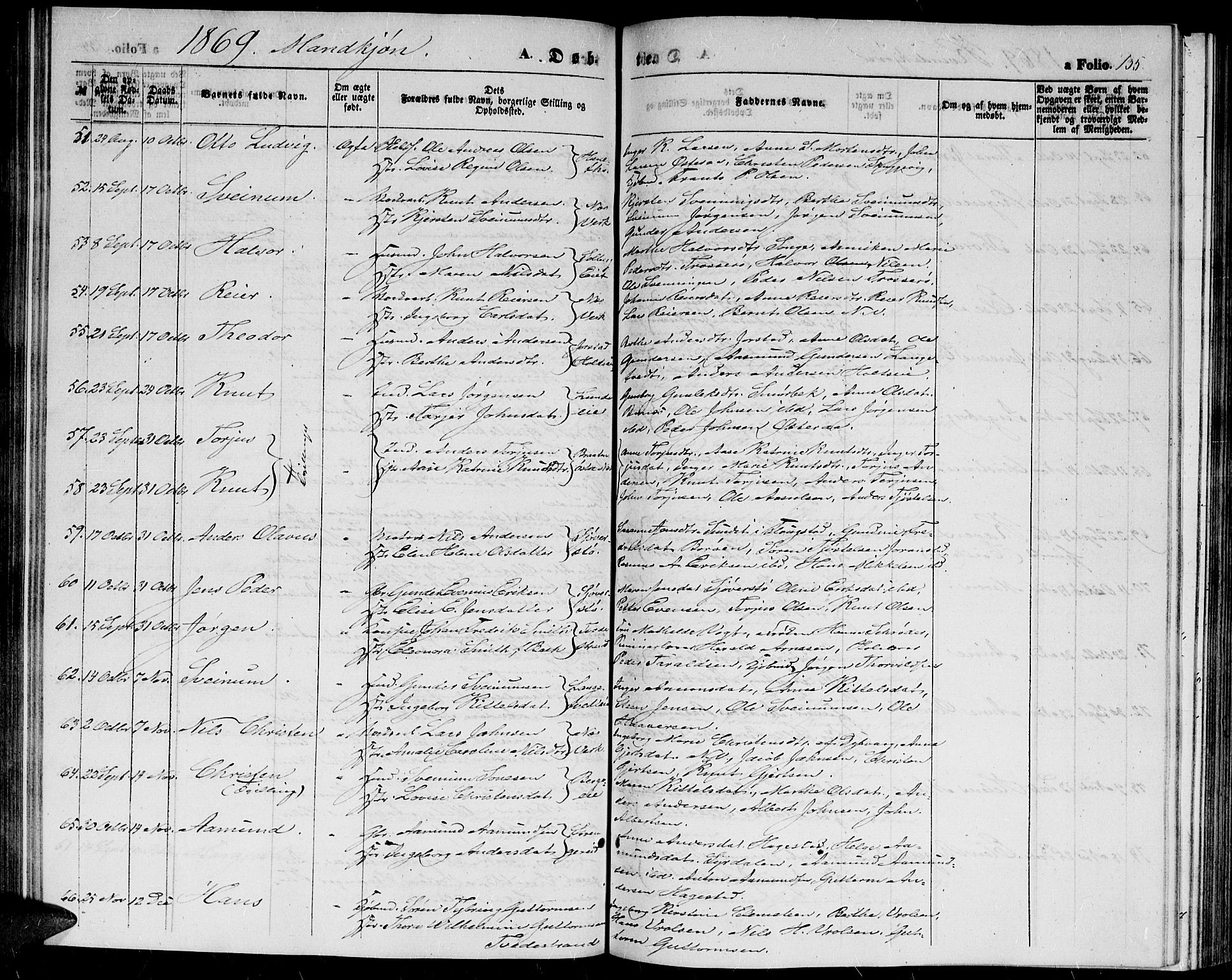 Holt sokneprestkontor, AV/SAK-1111-0021/F/Fb/L0008: Parish register (copy) no. B 8, 1858-1871, p. 135