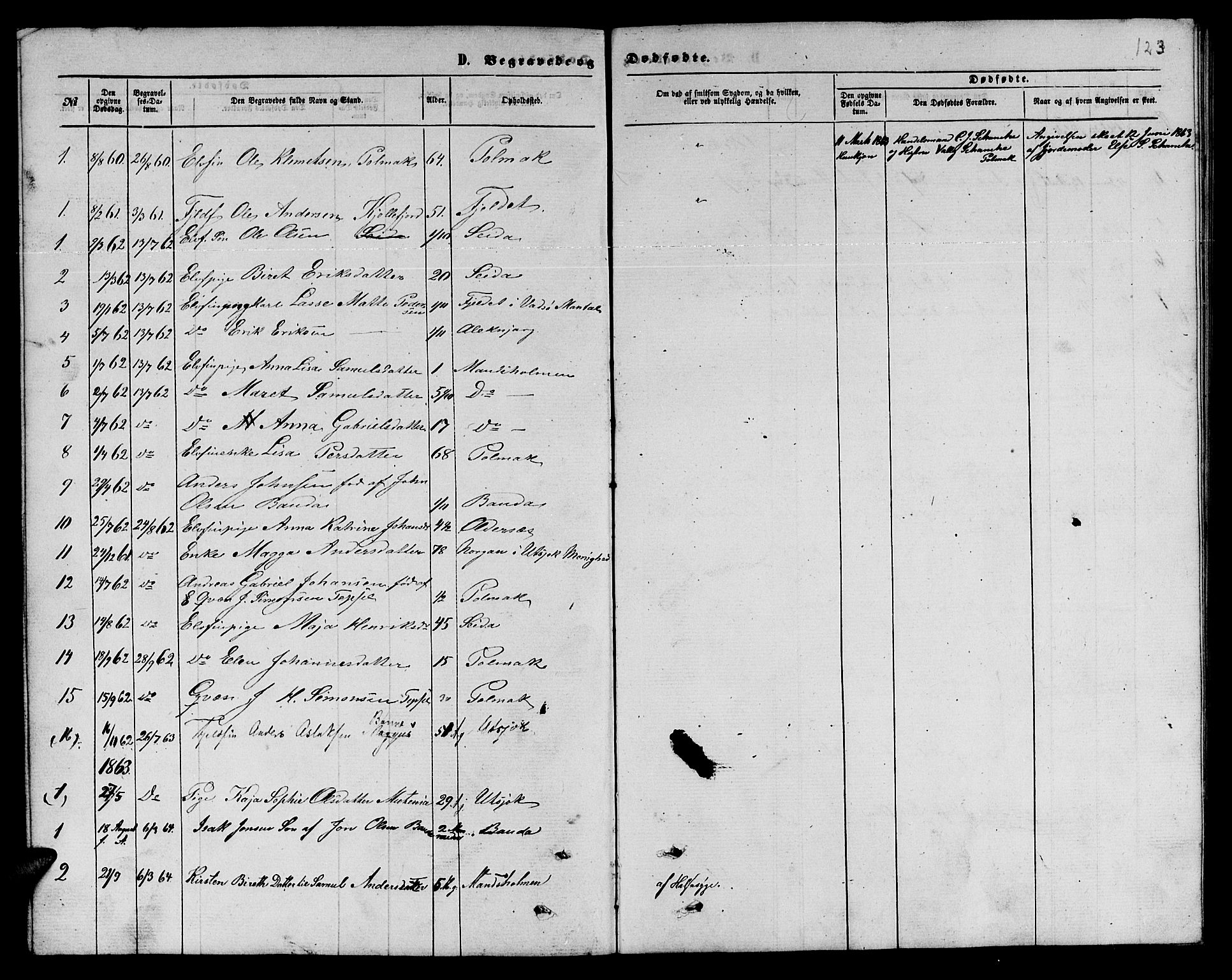 Nesseby sokneprestkontor, SATØ/S-1330/H/Hb/L0006klokker: Parish register (copy) no. 6, 1860-1876, p. 123
