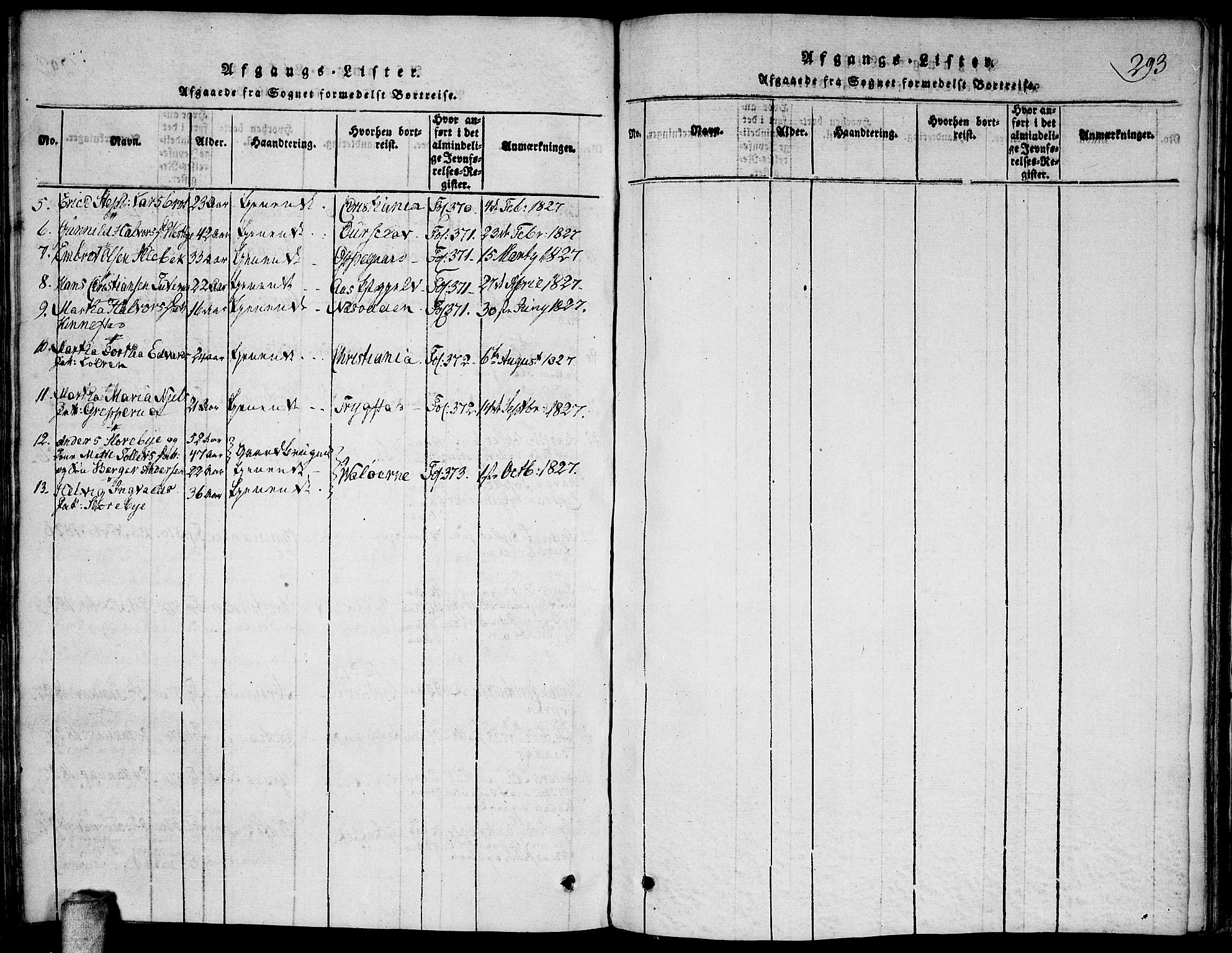 Høland prestekontor Kirkebøker, SAO/A-10346a/F/Fa/L0007: Parish register (official) no. I 7, 1814-1827, p. 293