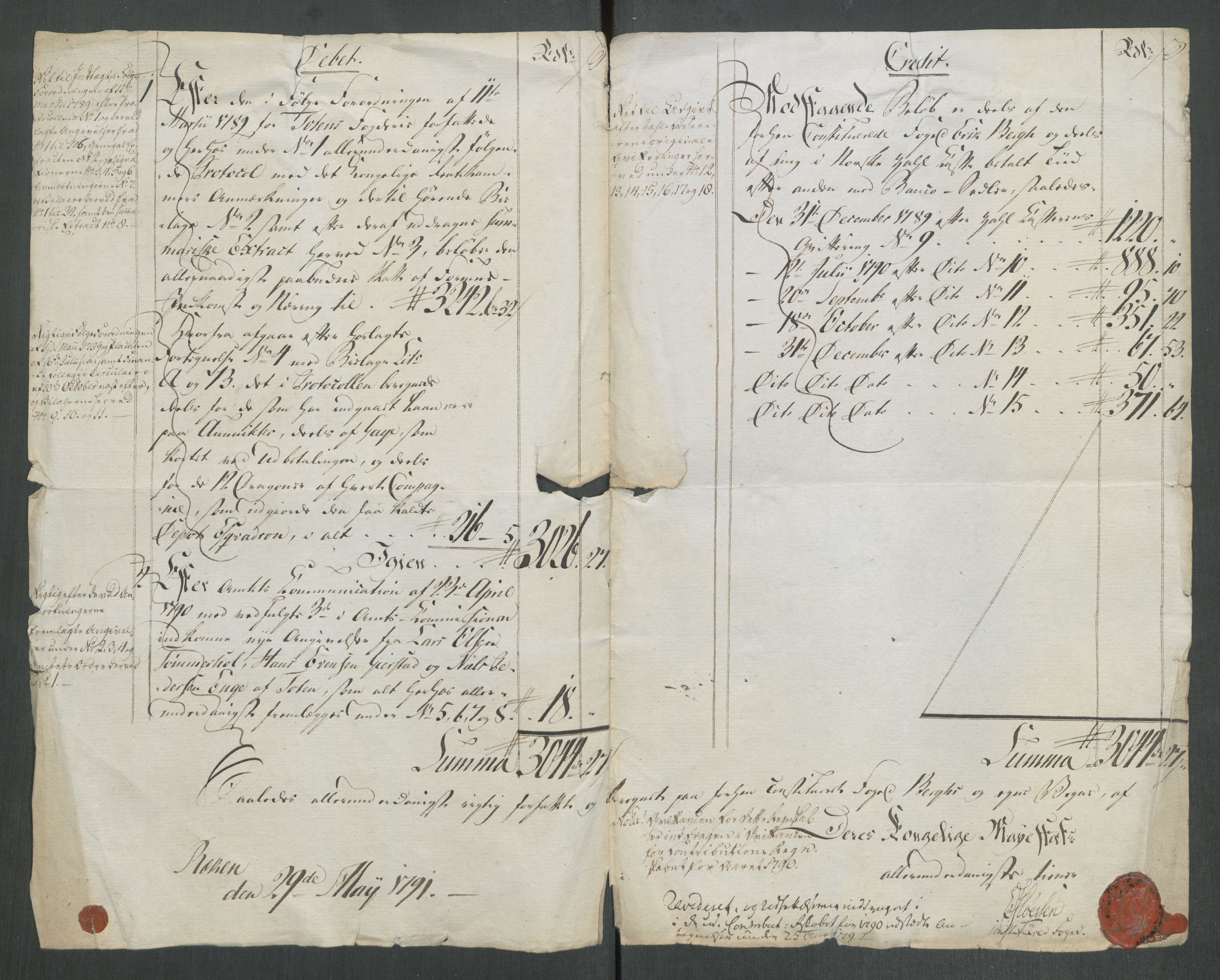Rentekammeret inntil 1814, Reviderte regnskaper, Mindre regnskaper, RA/EA-4068/Rf/Rfe/L0050: Sunnmøre fogderi, Toten fogderi, 1789, p. 154