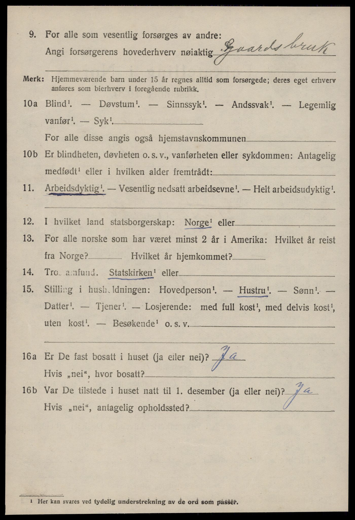 SAT, 1920 census for Aure, 1920, p. 2807