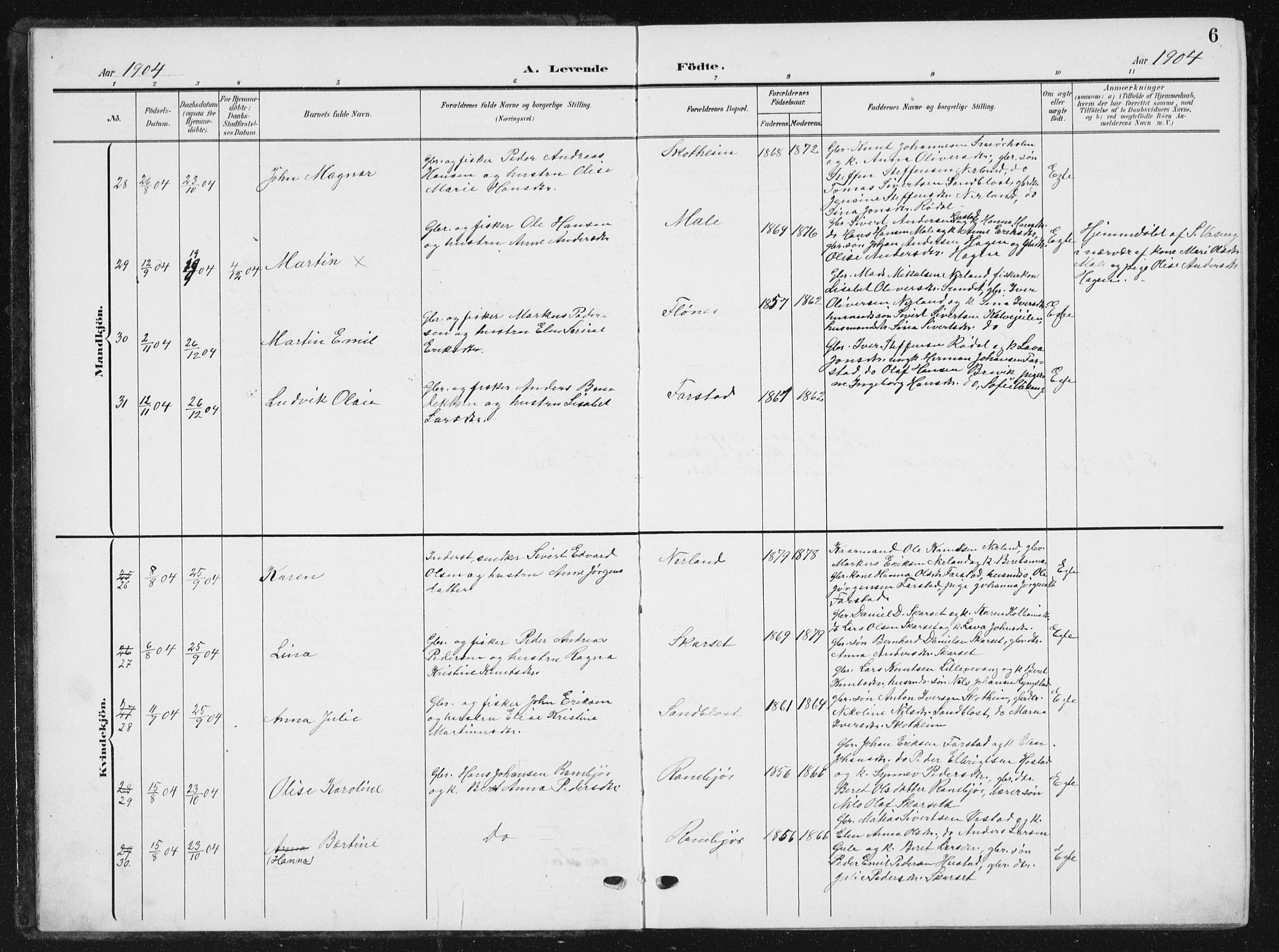 Ministerialprotokoller, klokkerbøker og fødselsregistre - Møre og Romsdal, AV/SAT-A-1454/567/L0784: Parish register (copy) no. 567C04, 1903-1938, p. 6