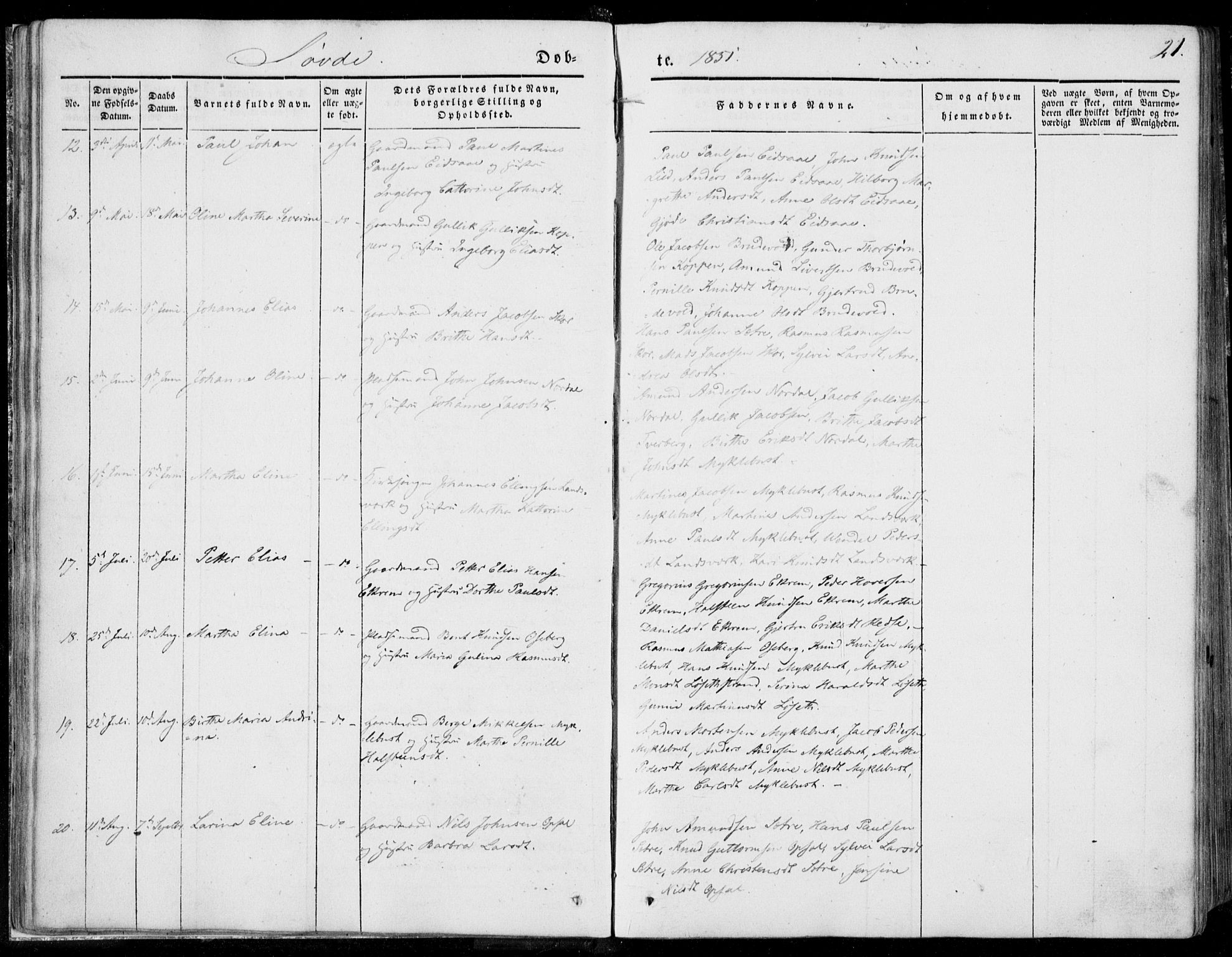 Ministerialprotokoller, klokkerbøker og fødselsregistre - Møre og Romsdal, AV/SAT-A-1454/502/L0023: Parish register (official) no. 502A01, 1844-1873, p. 21