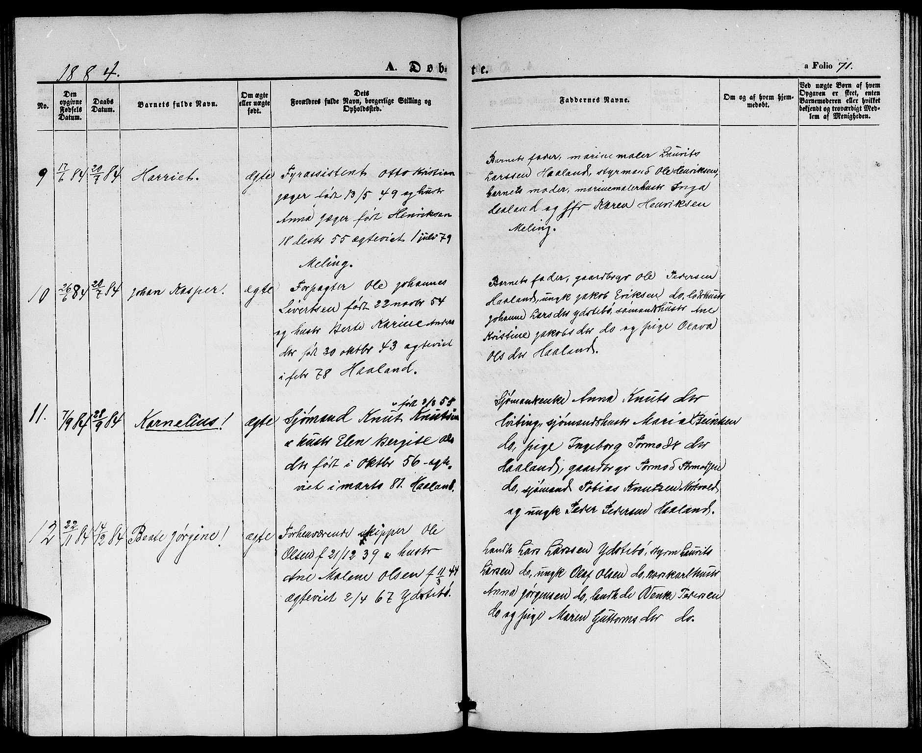 Rennesøy sokneprestkontor, SAST/A -101827/H/Ha/Hab/L0003: Parish register (copy) no. B 3, 1855-1888, p. 71