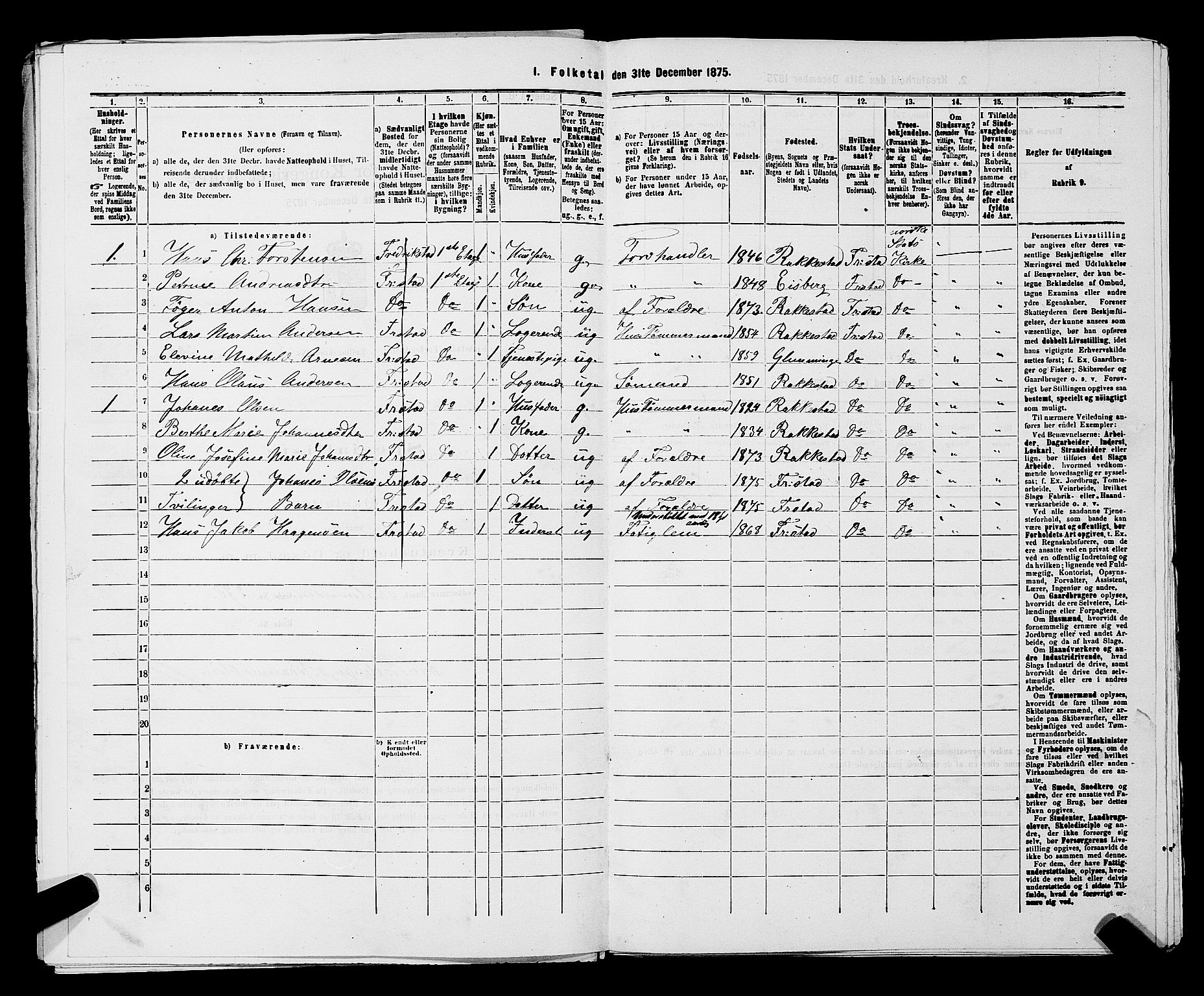 RA, 1875 census for 0103B Fredrikstad/Fredrikstad, 1875, p. 924