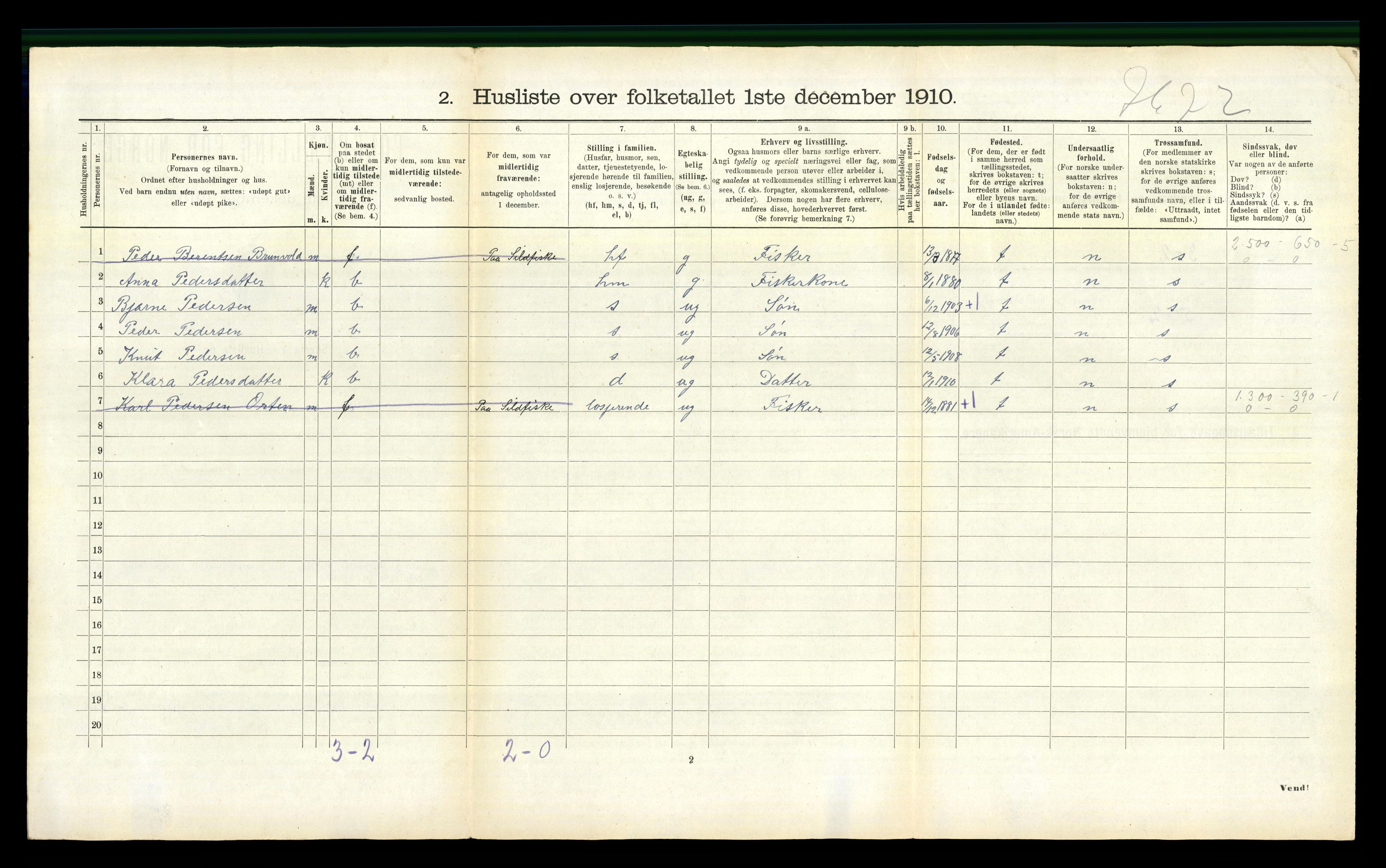 RA, 1910 census for Sandøy, 1910, p. 267